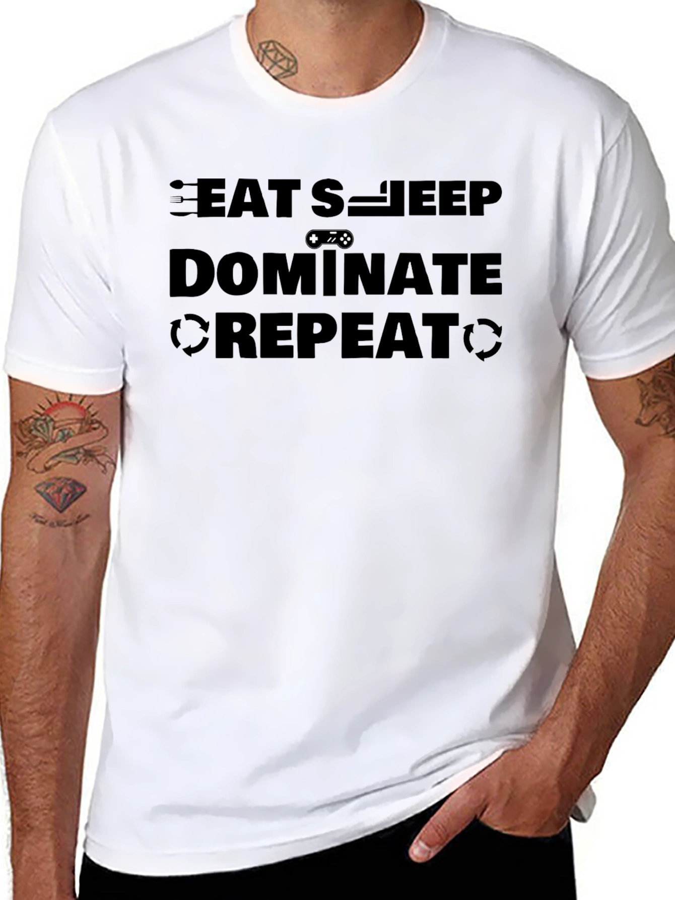 Eat Sleep Dominate Repeat Graphic T-Shirt