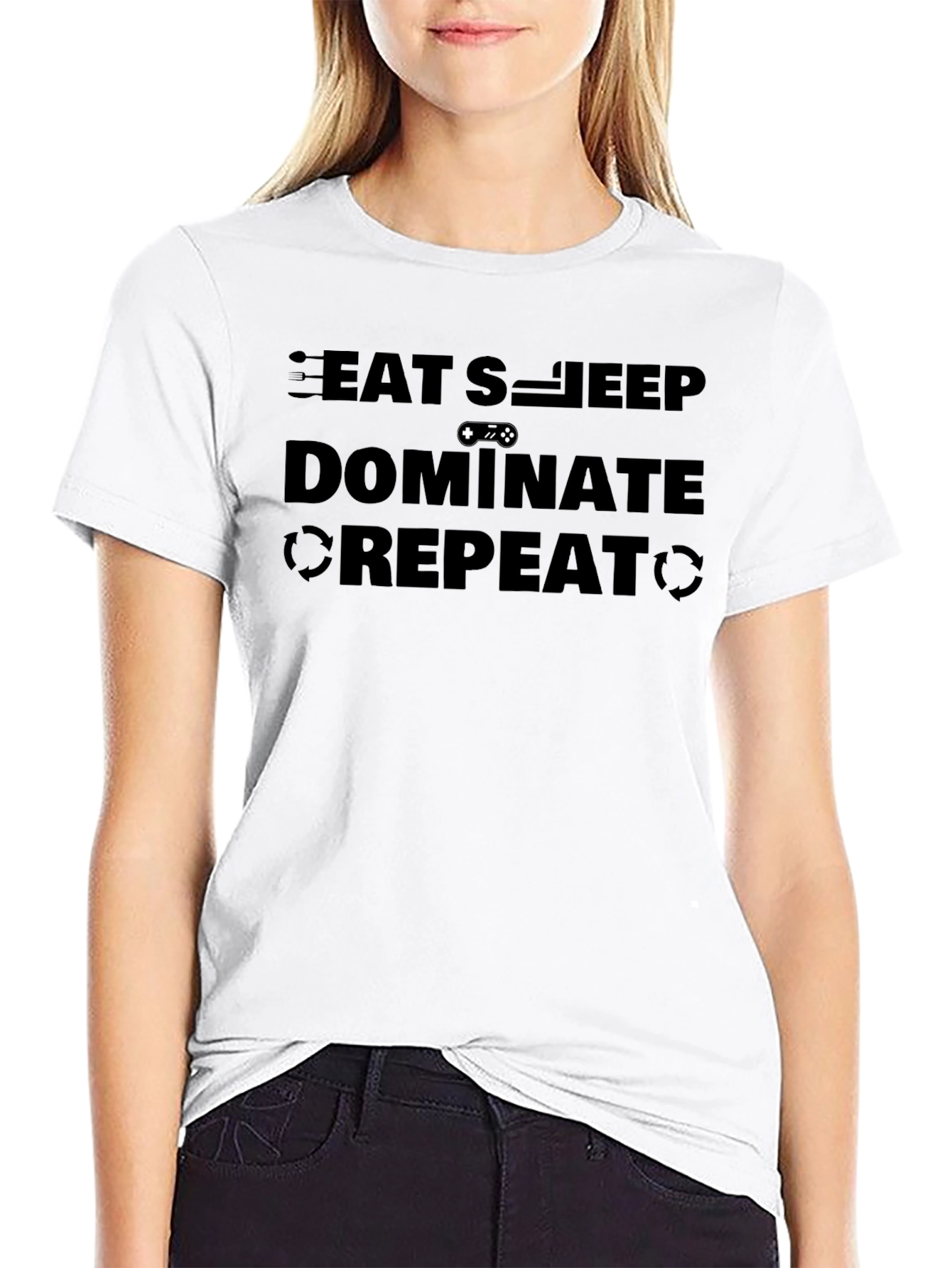 Eat Sleep Dominate Repeat Graphic T-Shirt