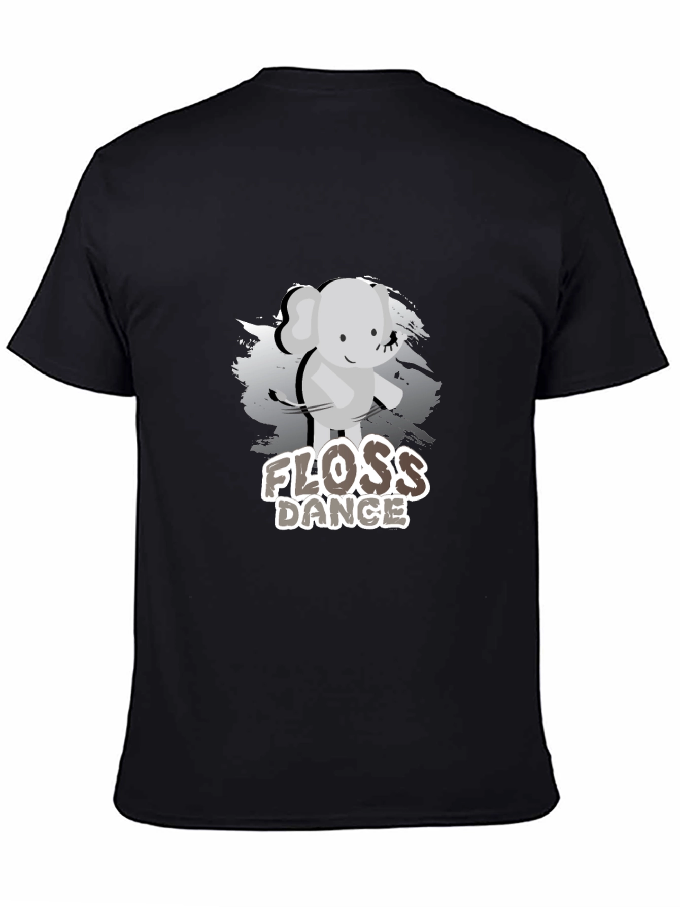 Floss Dance Elephant Graphic Tee - Unisex Black T-Shirt