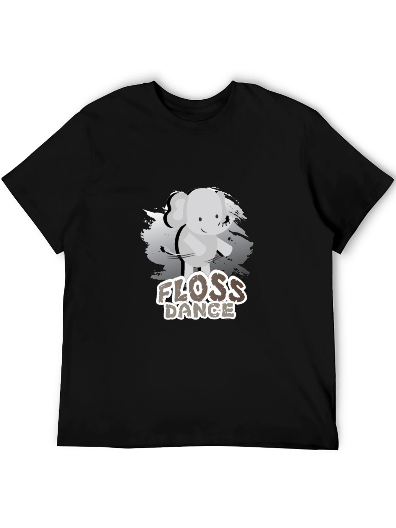 Floss Dance Elephant Graphic Tee - Unisex Black T-Shirt