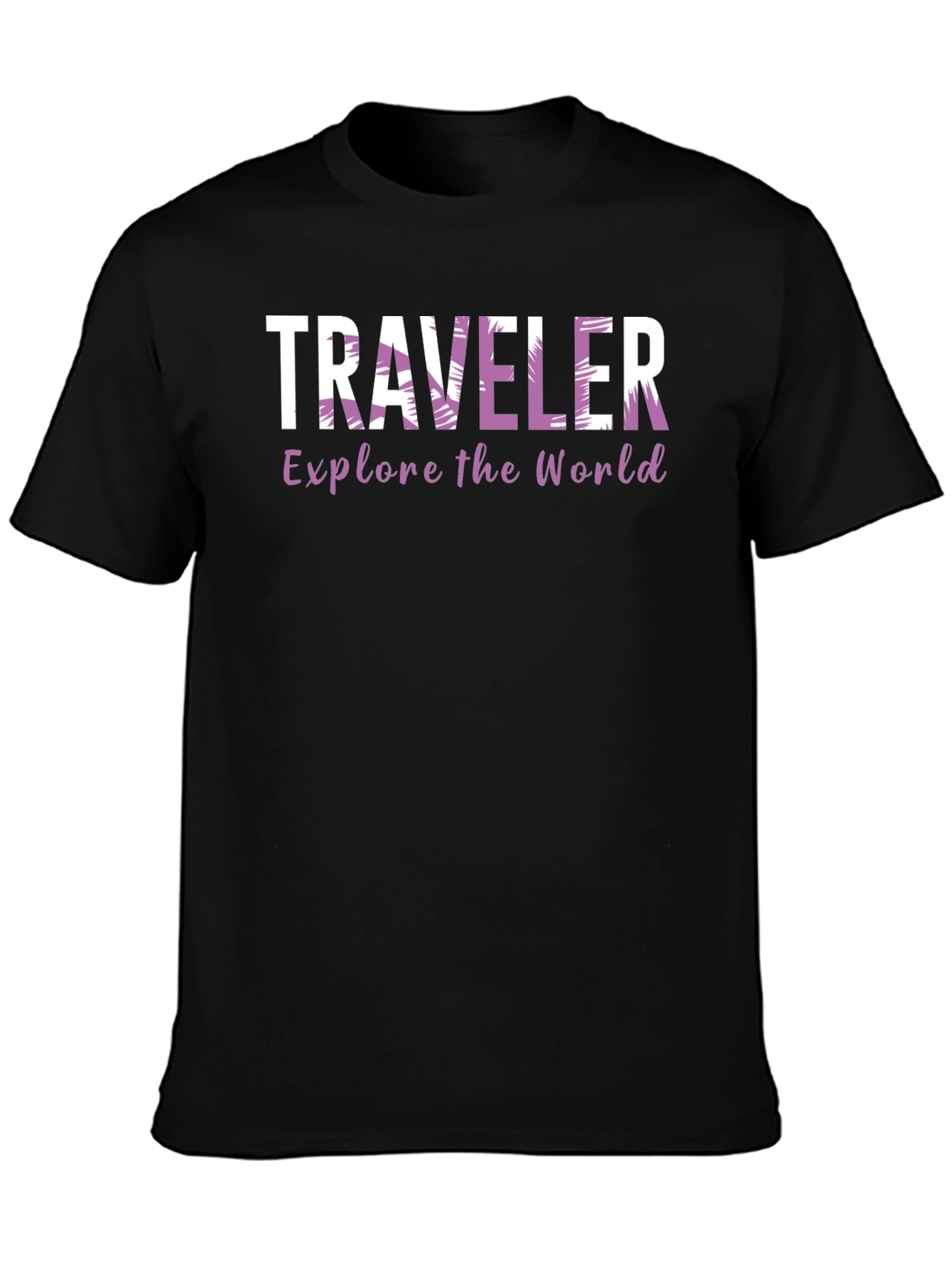Traveler Explore the World Black T-Shirt
