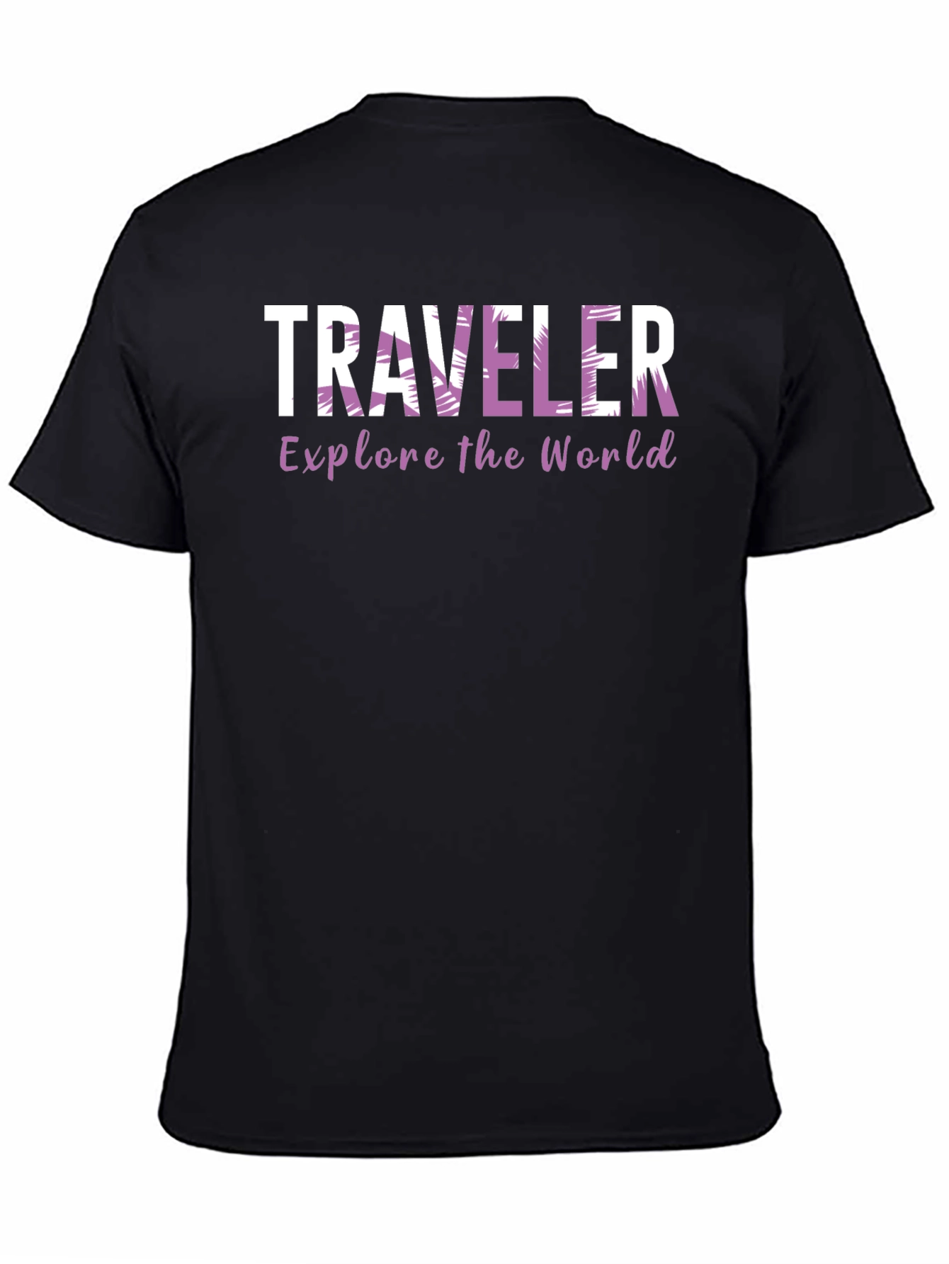 Traveler Explore the World Black T-Shirt