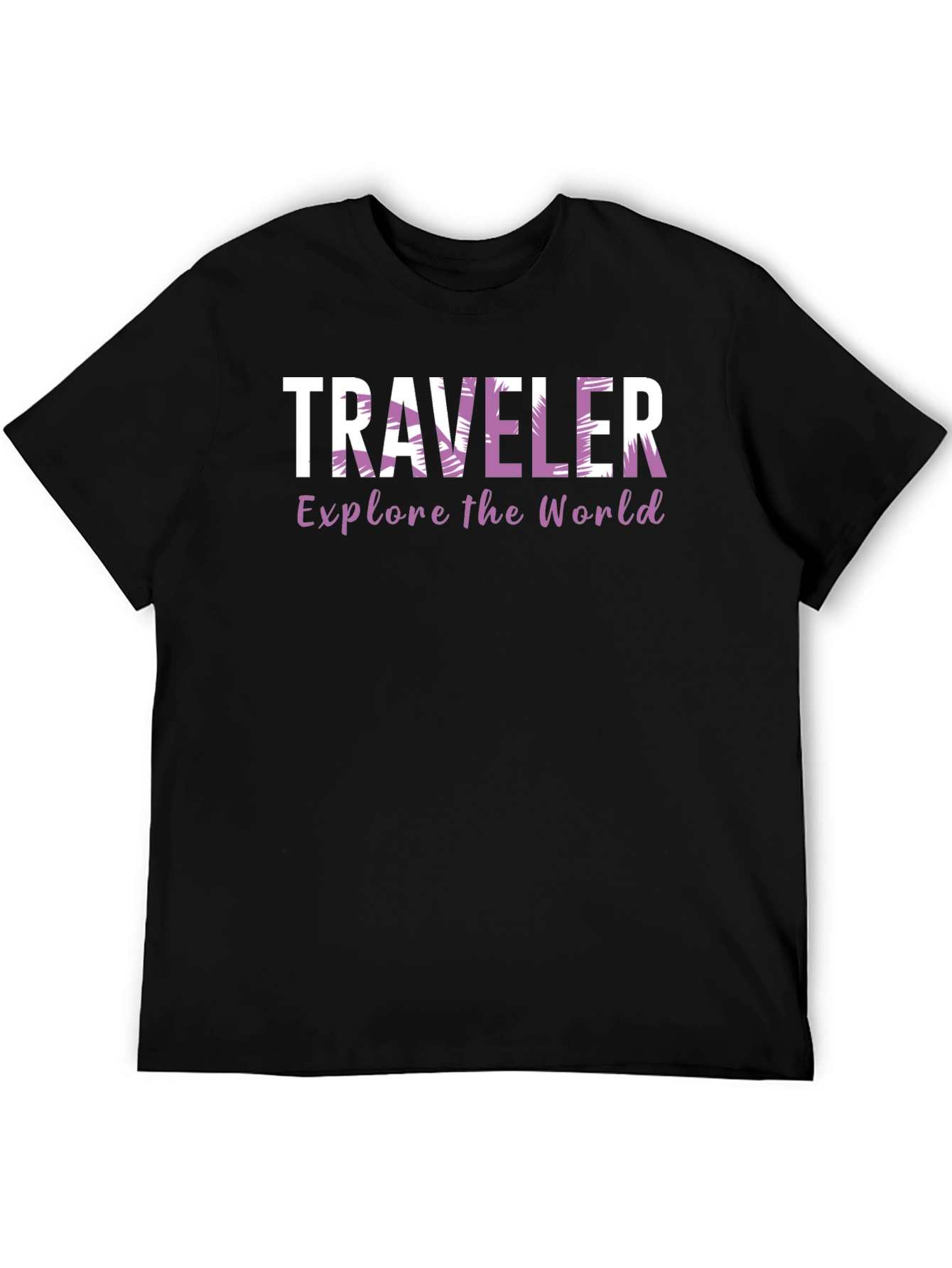 Traveler Explore the World Black T-Shirt