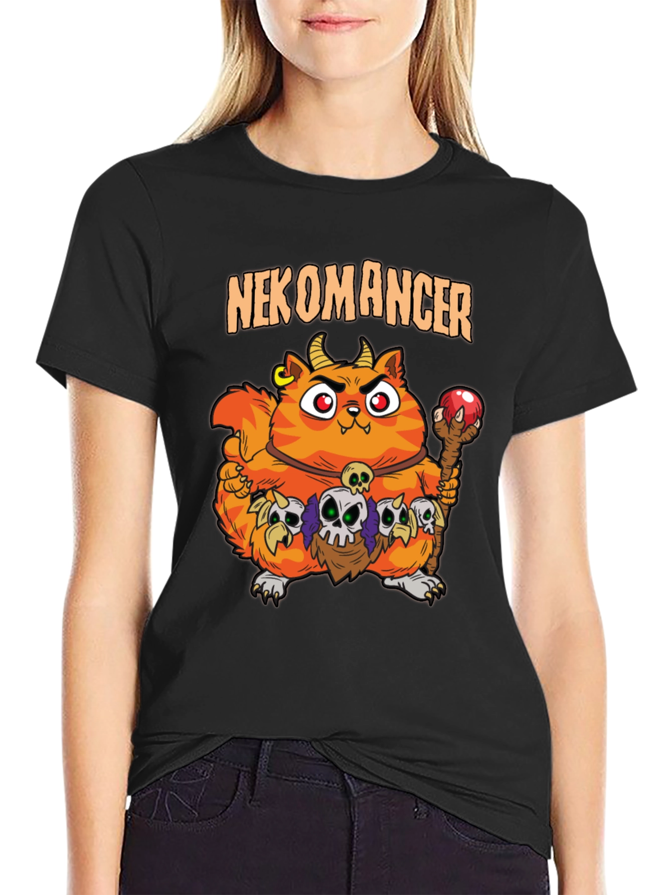 Nekomancer Cat T-Shirt - Funny Graphic Tee
