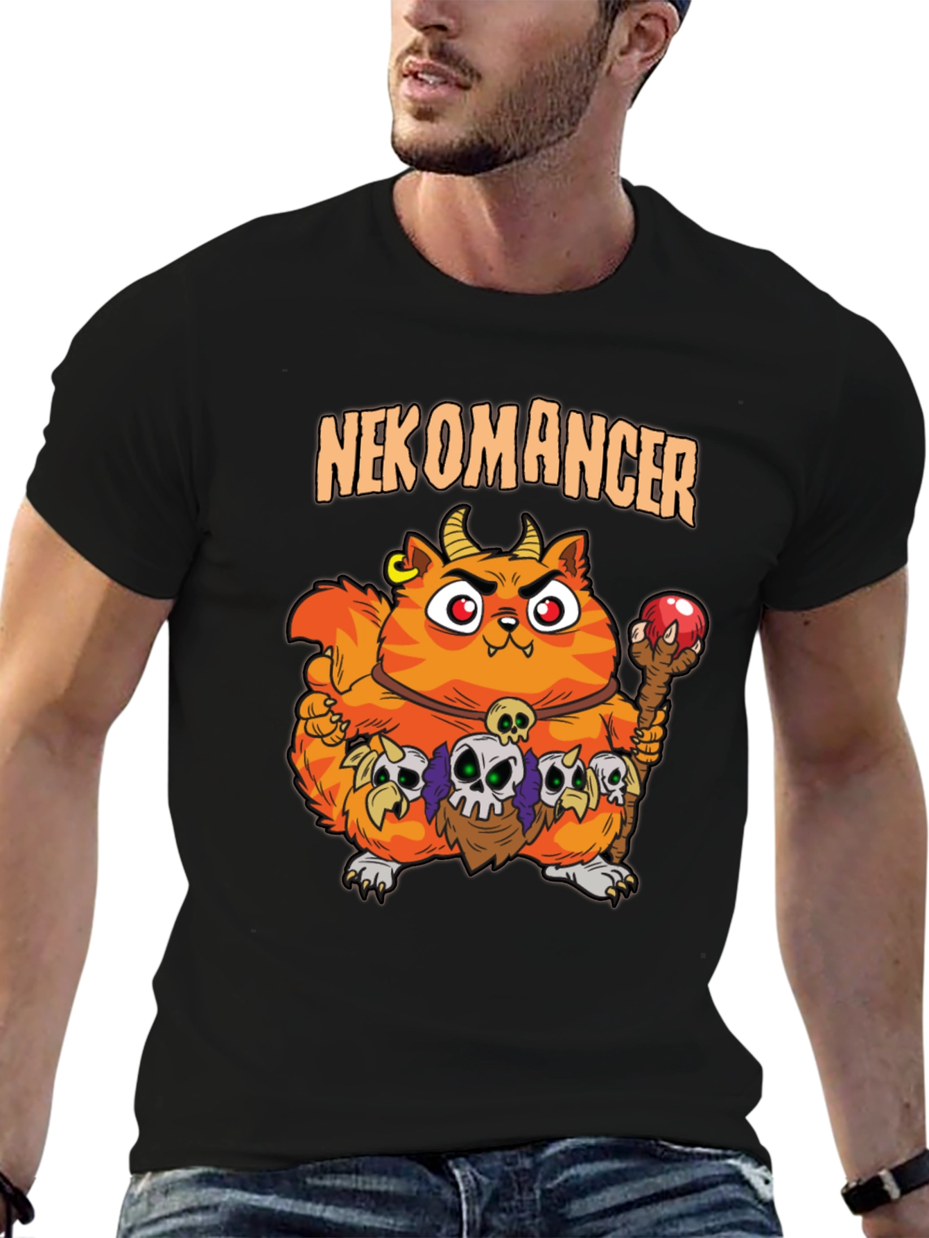 Nekomancer Cat T-Shirt - Funny Graphic Tee