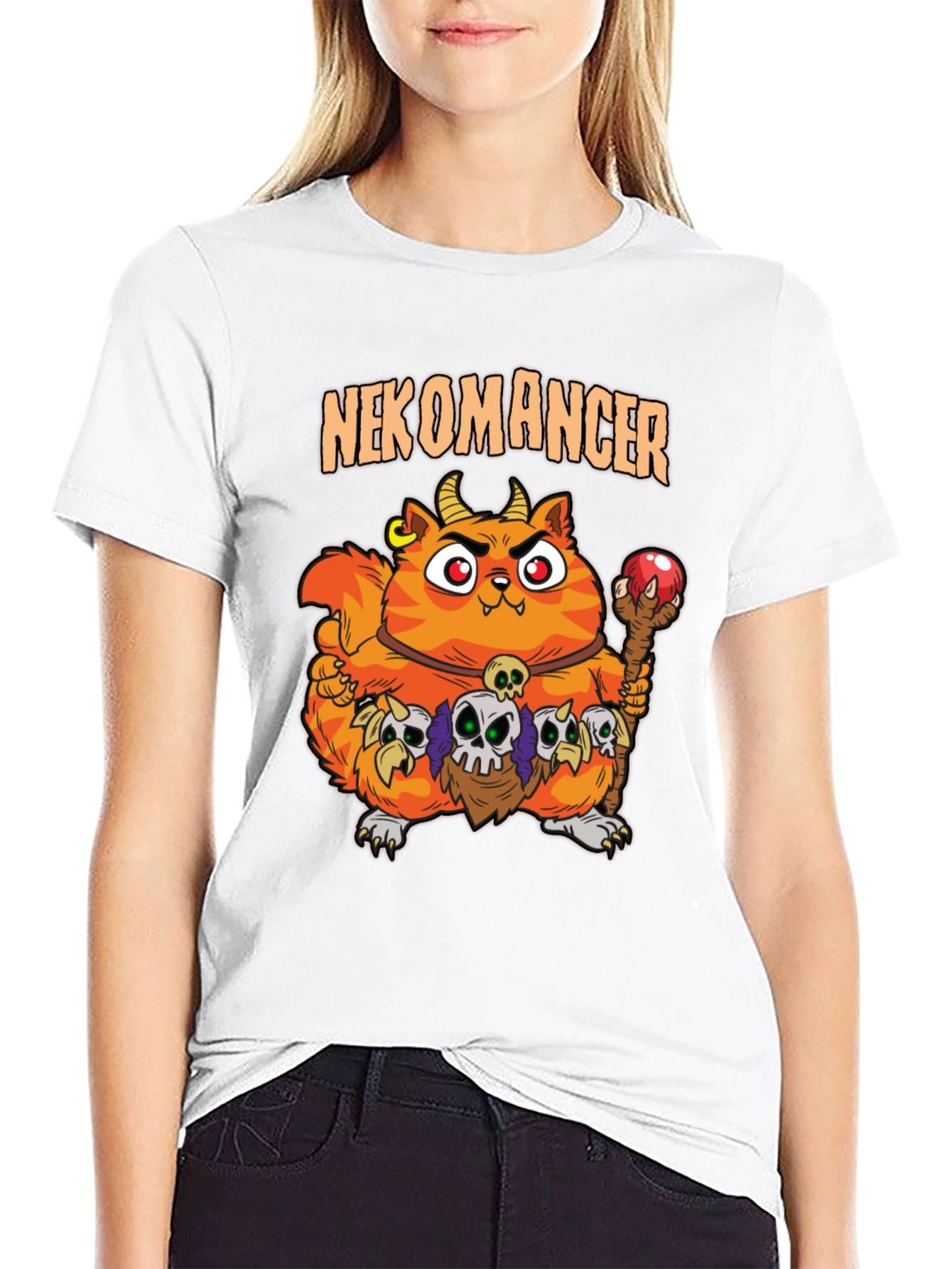 Nekomancer Cat T-Shirt - Funny Graphic Tee