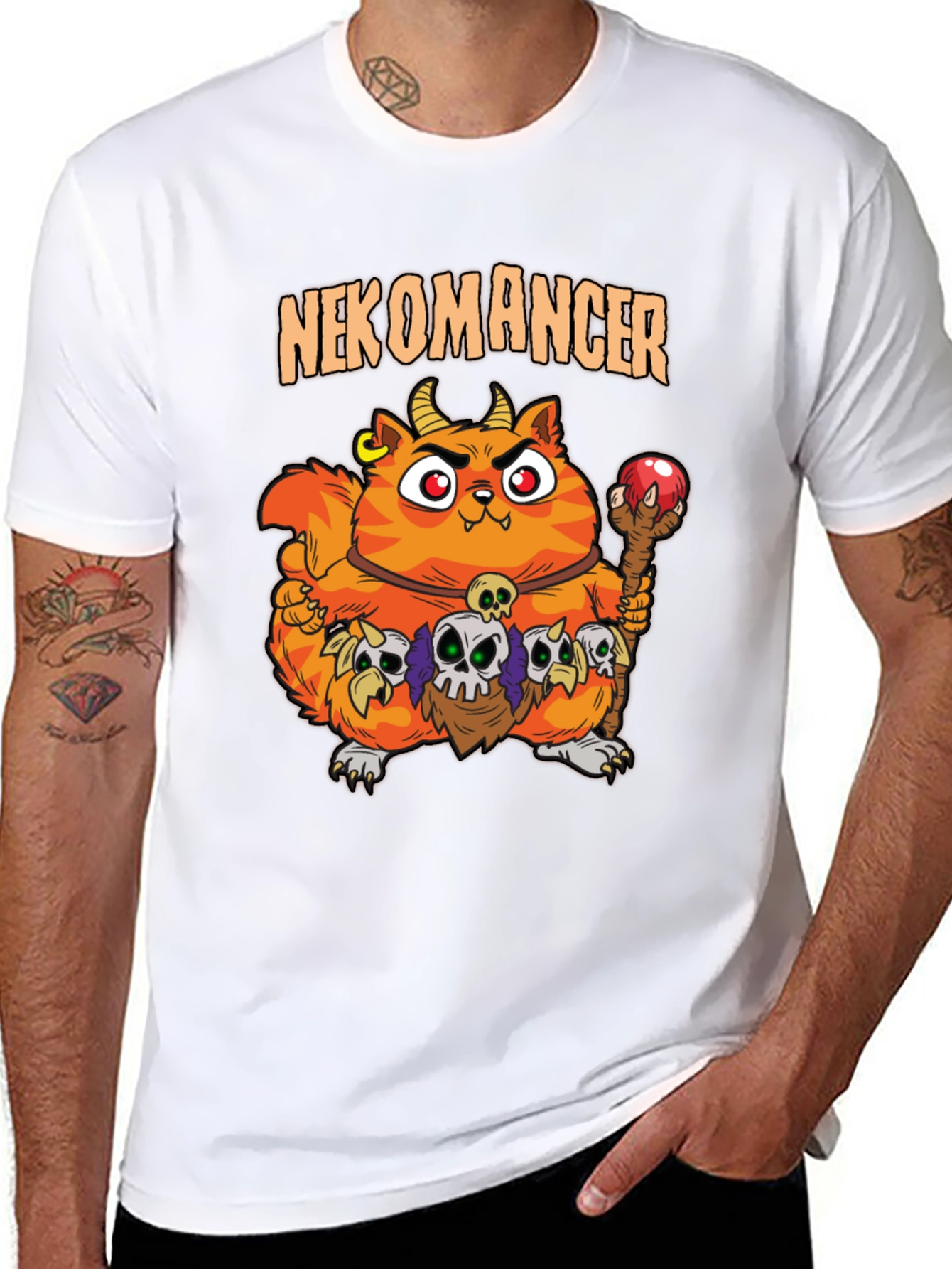 Nekomancer Cat T-Shirt - Funny Graphic Tee