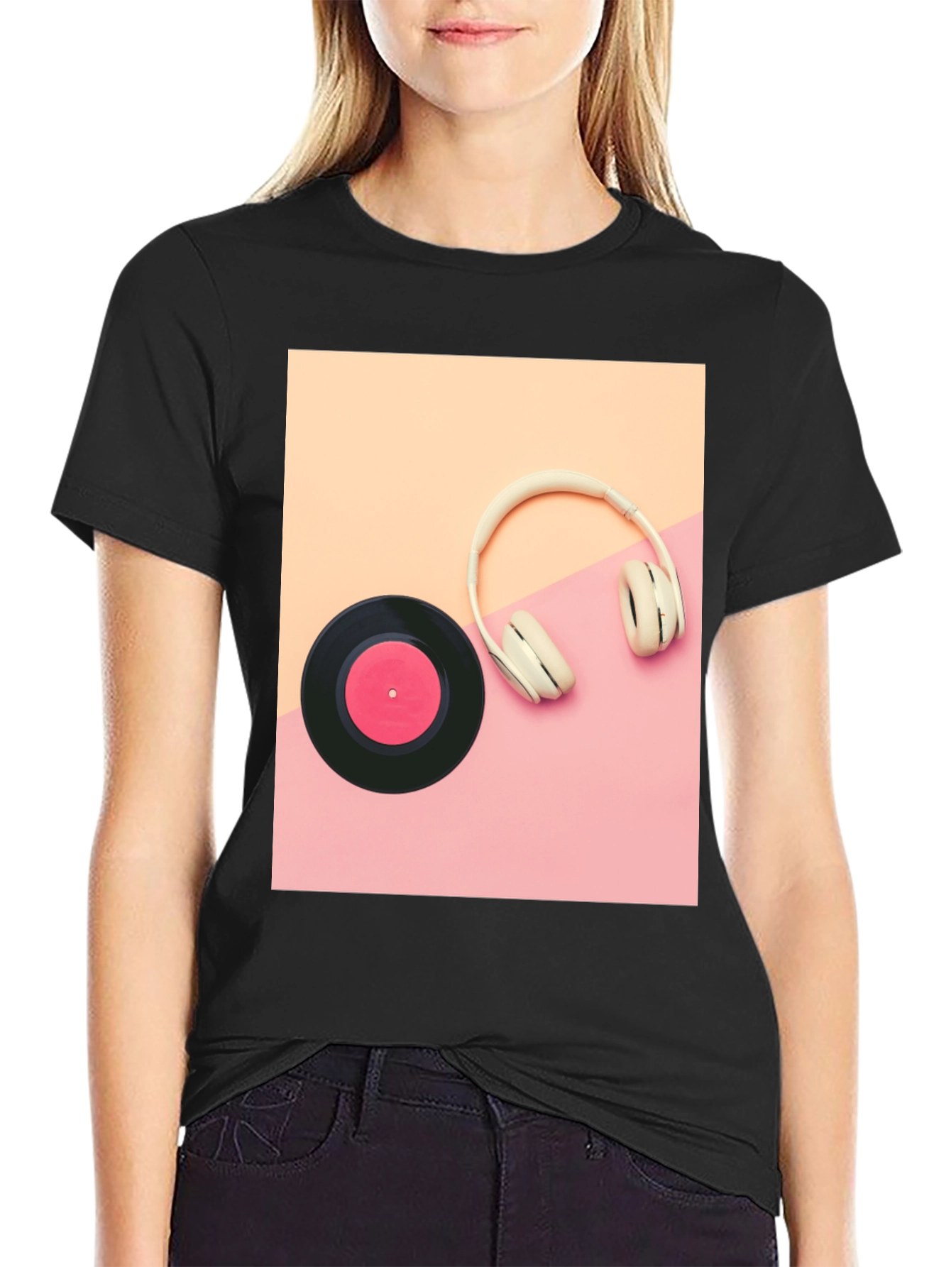 Retro Vibes T-Shirt: Vinyl & Headphones Graphic Tee