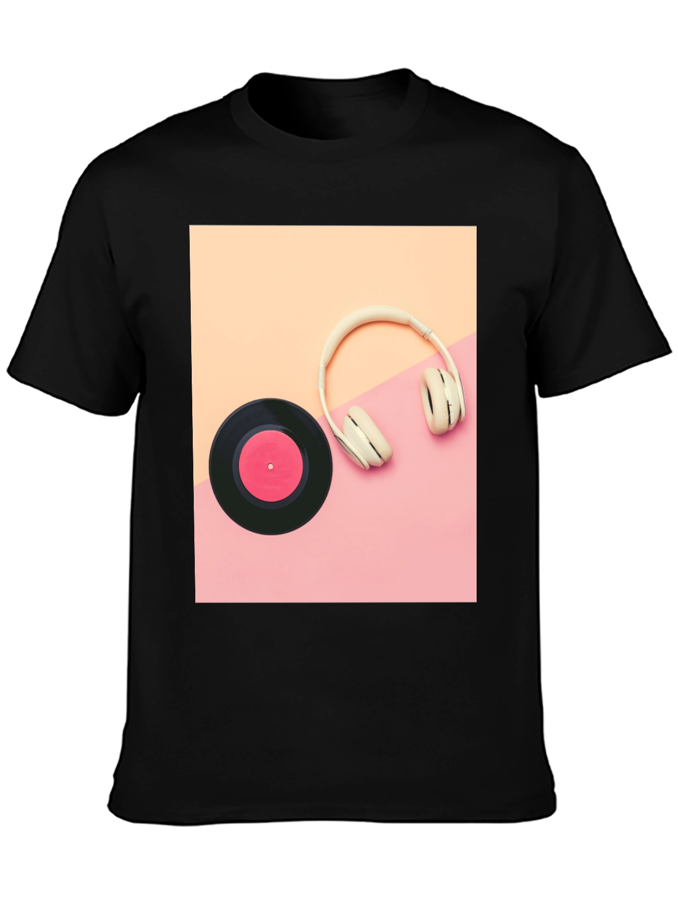 Retro Vibes T-Shirt: Vinyl & Headphones Graphic Tee