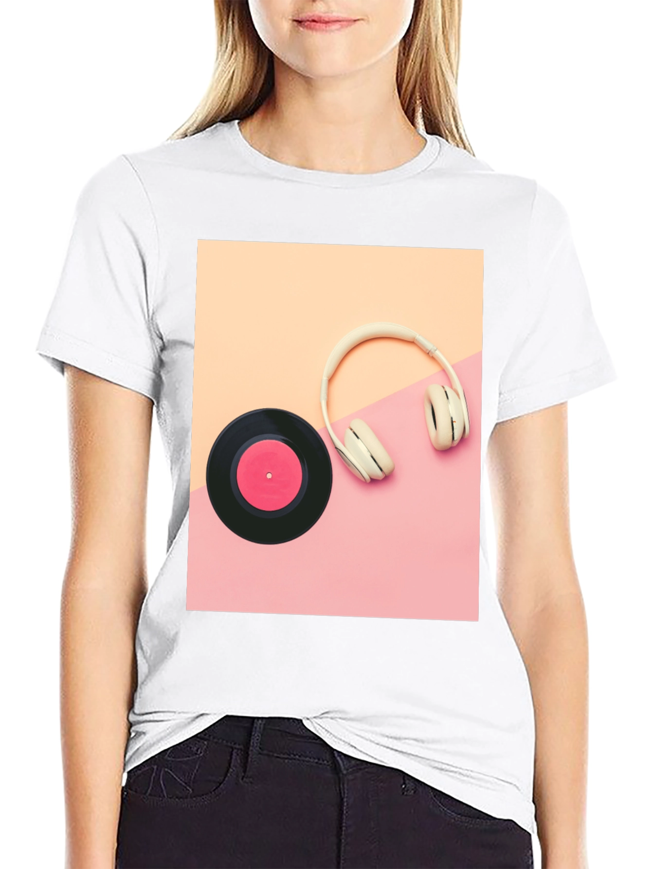 Retro Vibes T-Shirt: Vinyl & Headphones Graphic Tee
