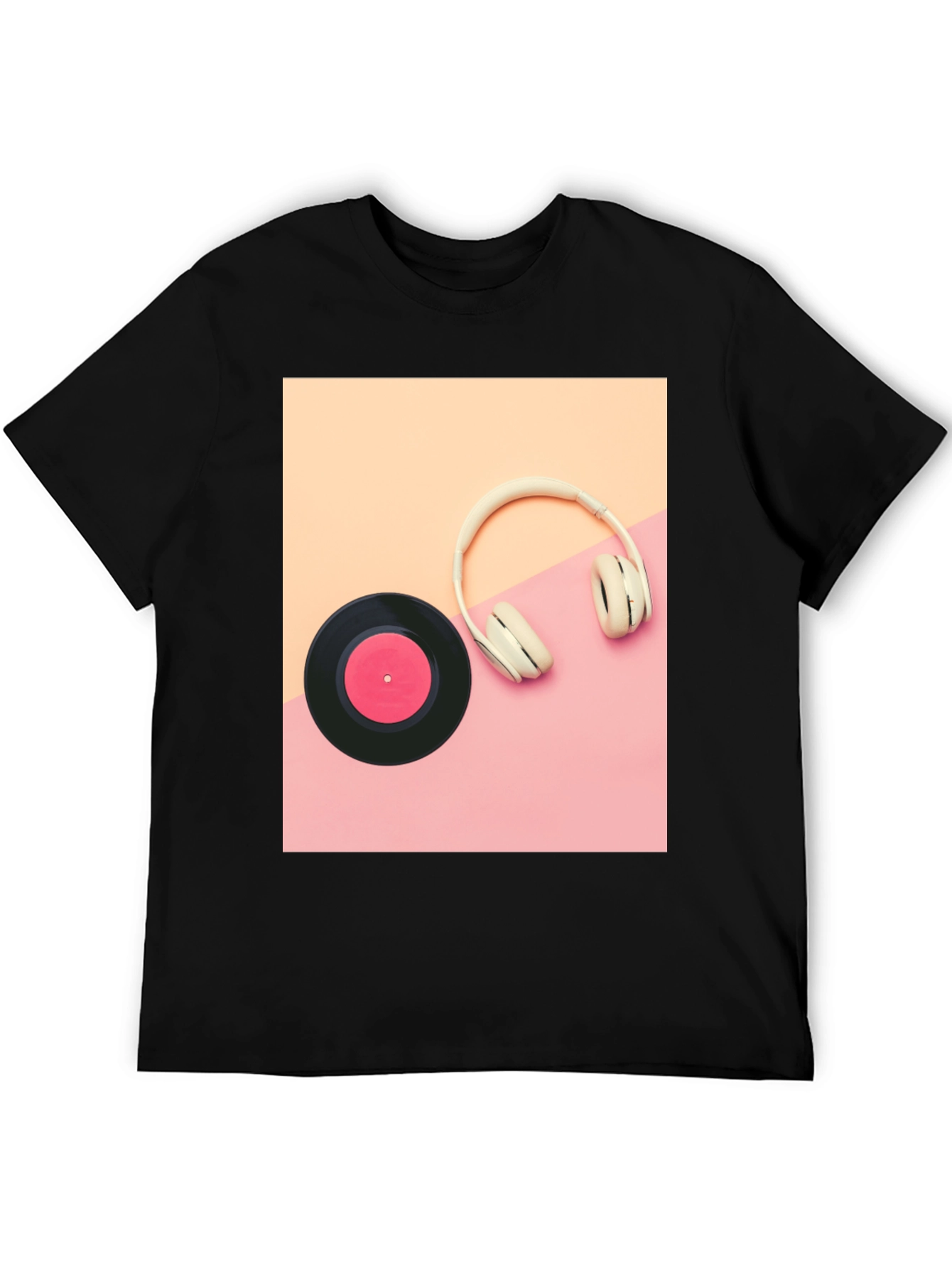 Retro Vibes T-Shirt: Vinyl & Headphones Graphic Tee