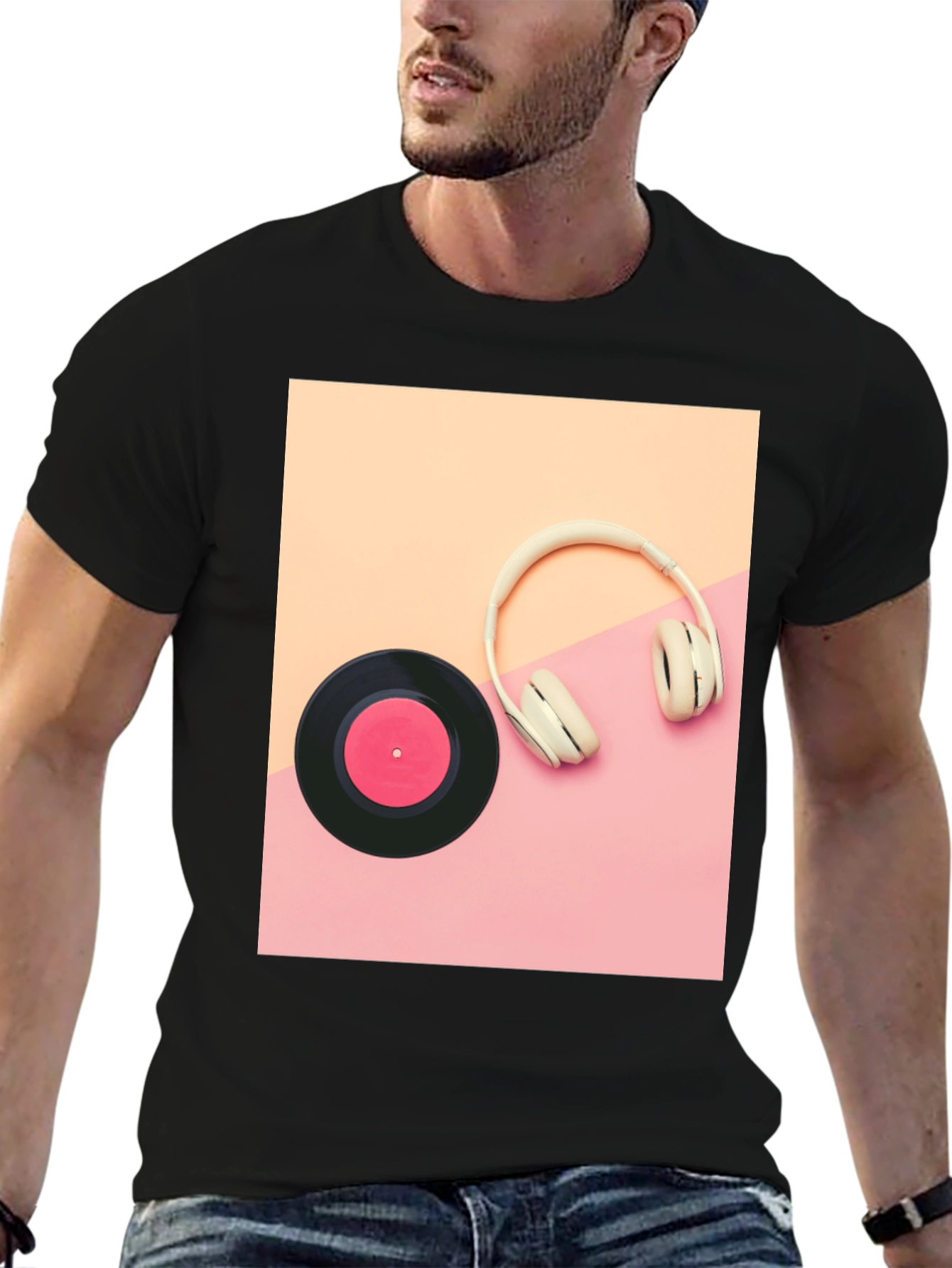 Retro Vibes T-Shirt: Vinyl & Headphones Graphic Tee