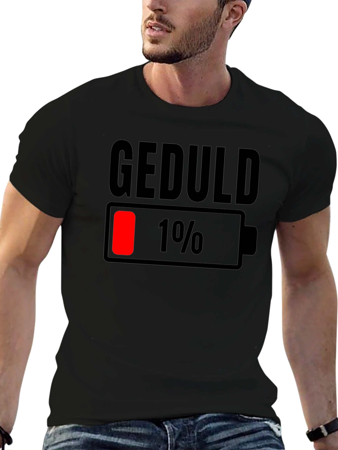 Geduld 1% Low Battery Graphic T-Shirt