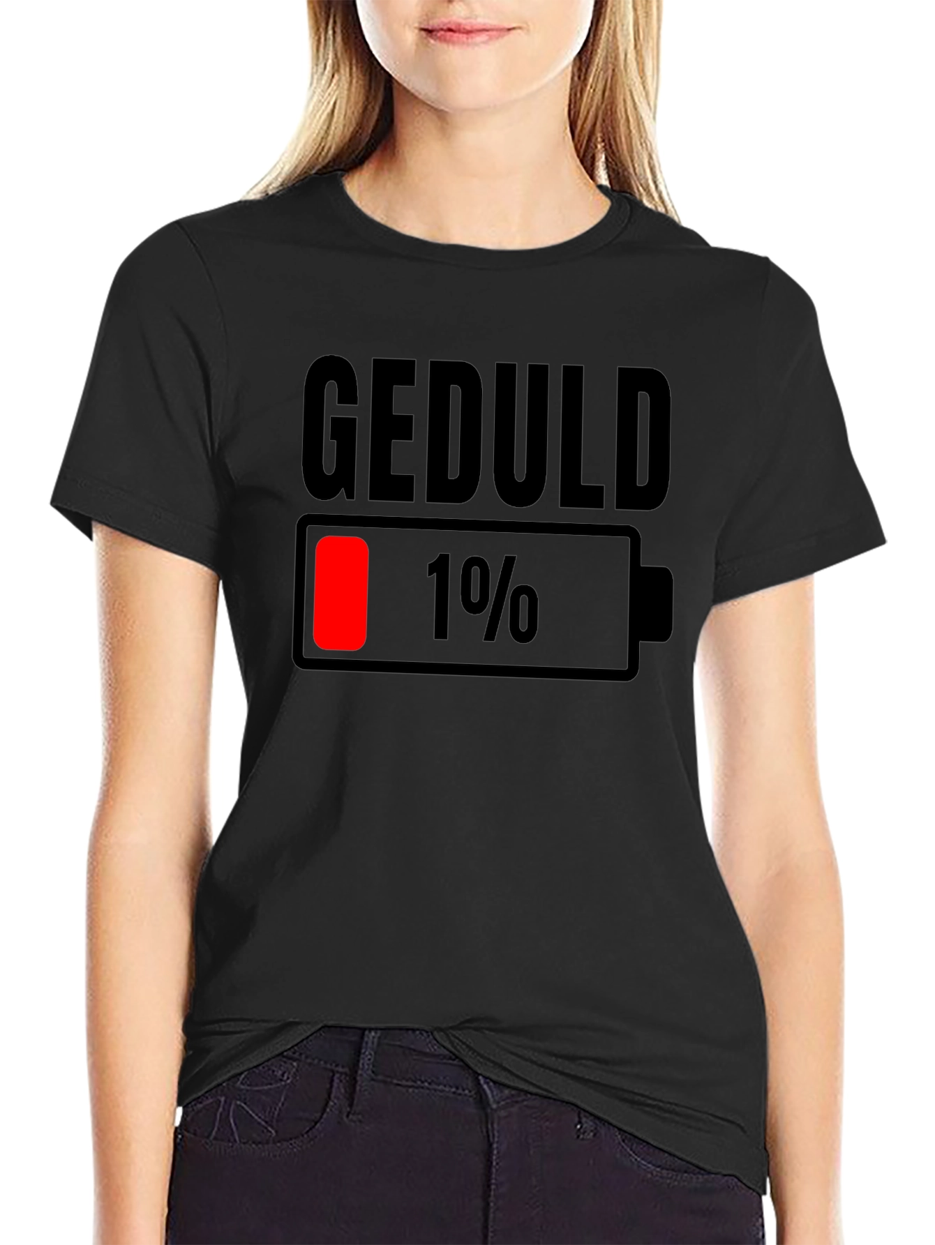 Geduld 1% Low Battery Graphic T-Shirt