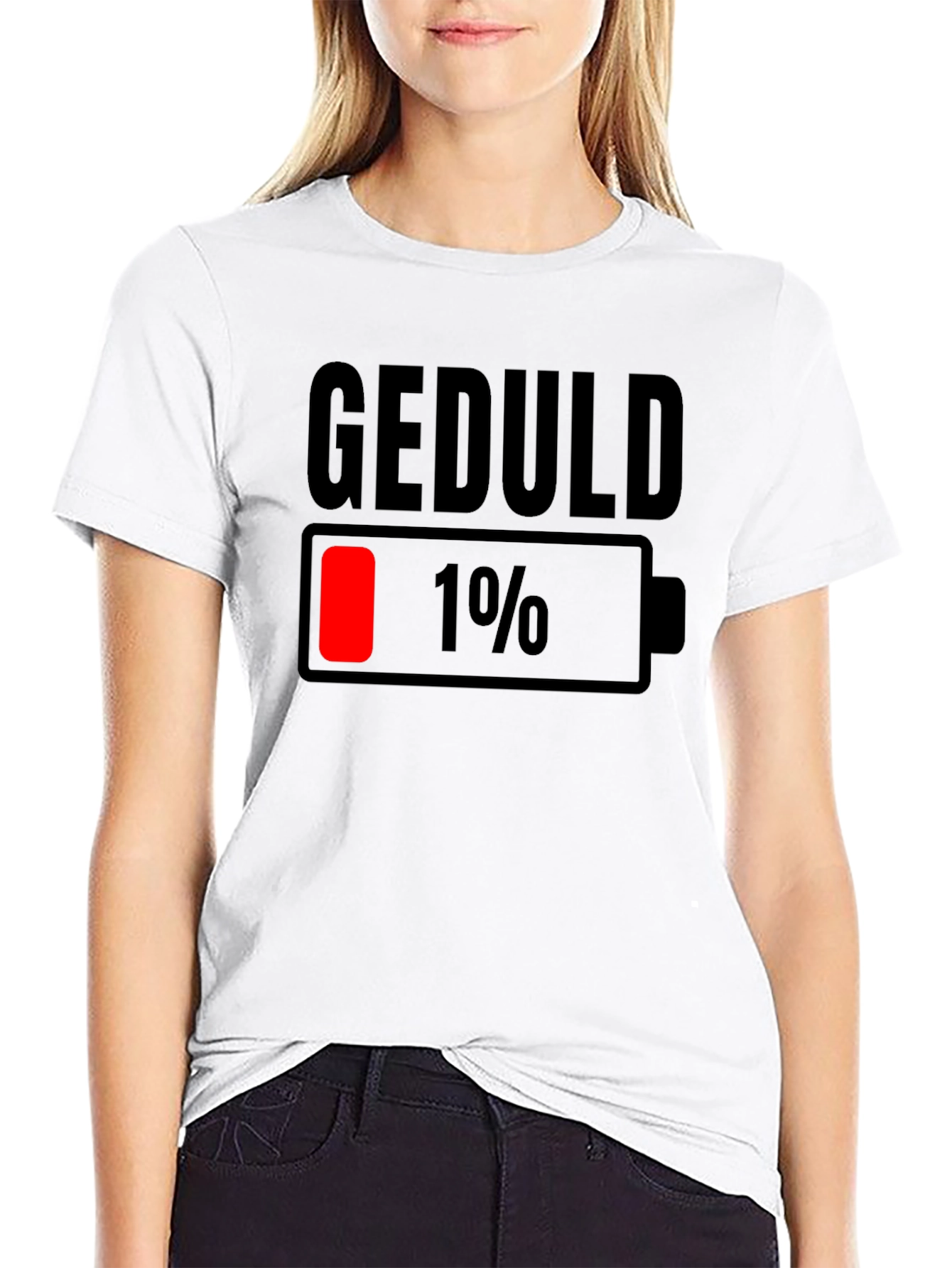 Geduld 1% Low Battery Graphic T-Shirt