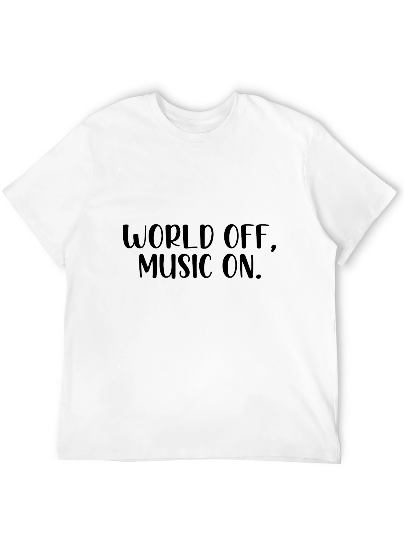 World Off Music On Black Graphic Tee