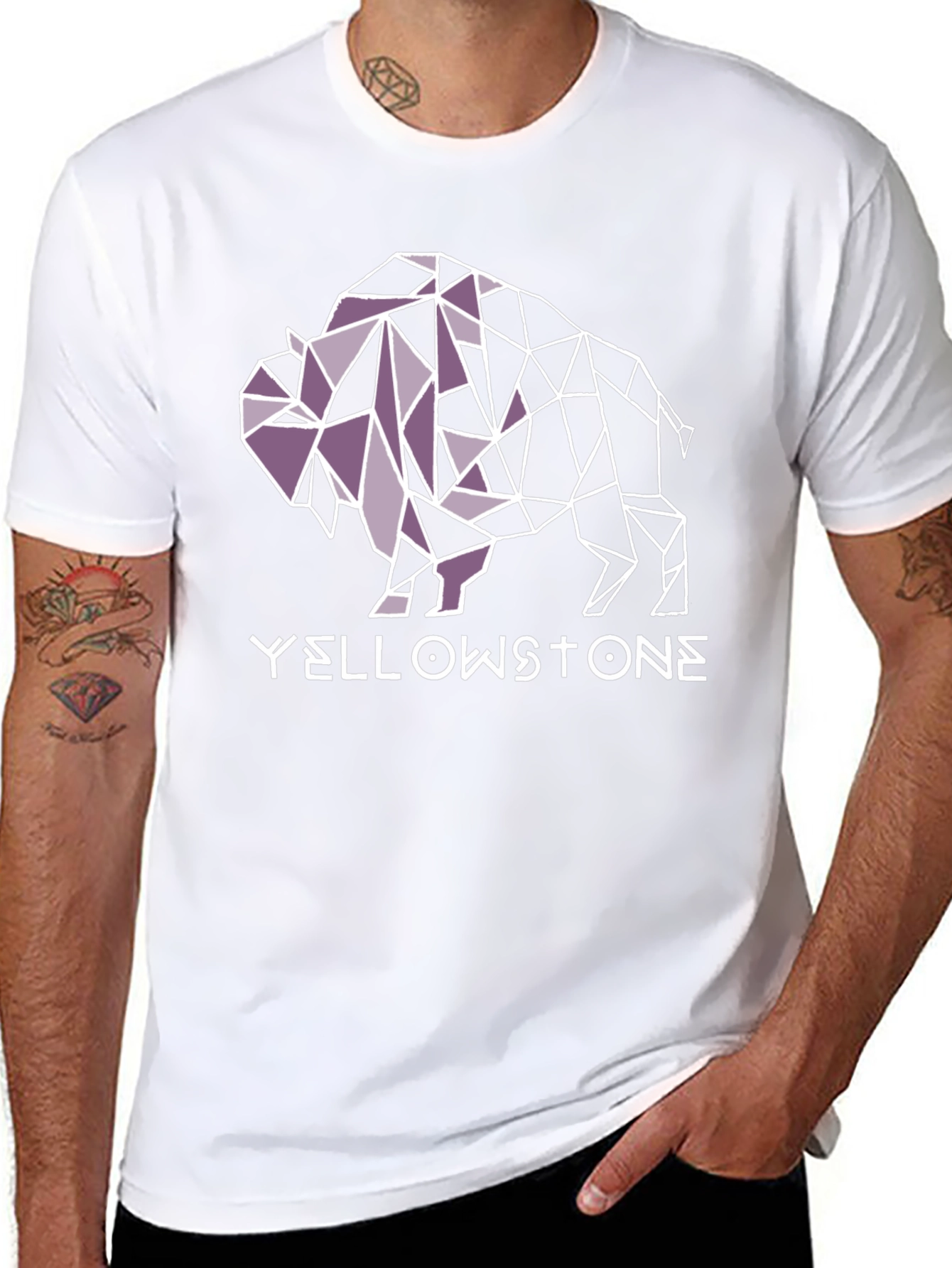 Yellowstone Buffalo Geometric Graphic Tee - Black