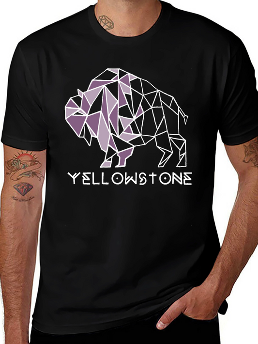 Yellowstone Buffalo Geometric Graphic Tee - Black