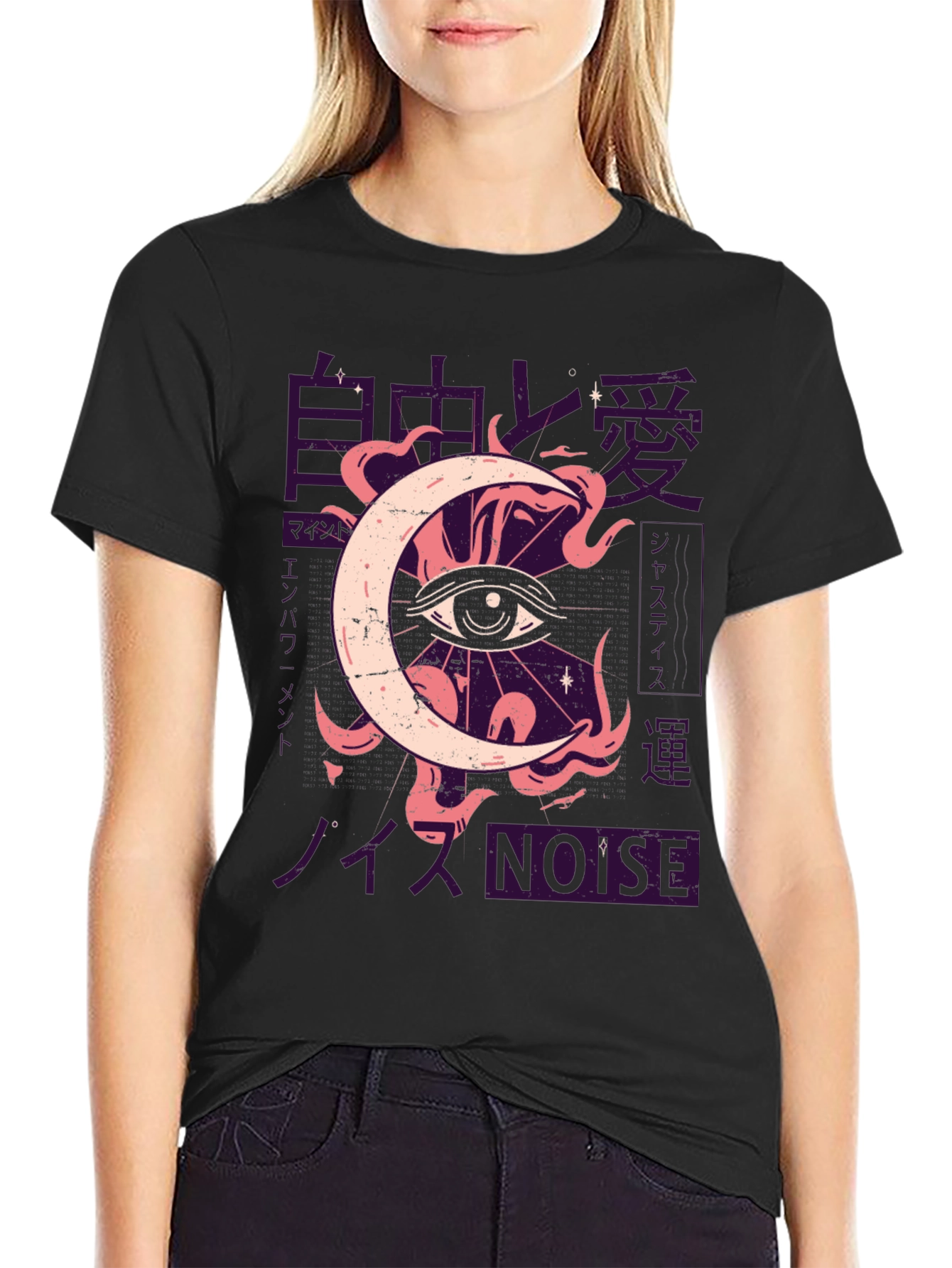 Eye Moon Graphic Tee - Black T-Shirt