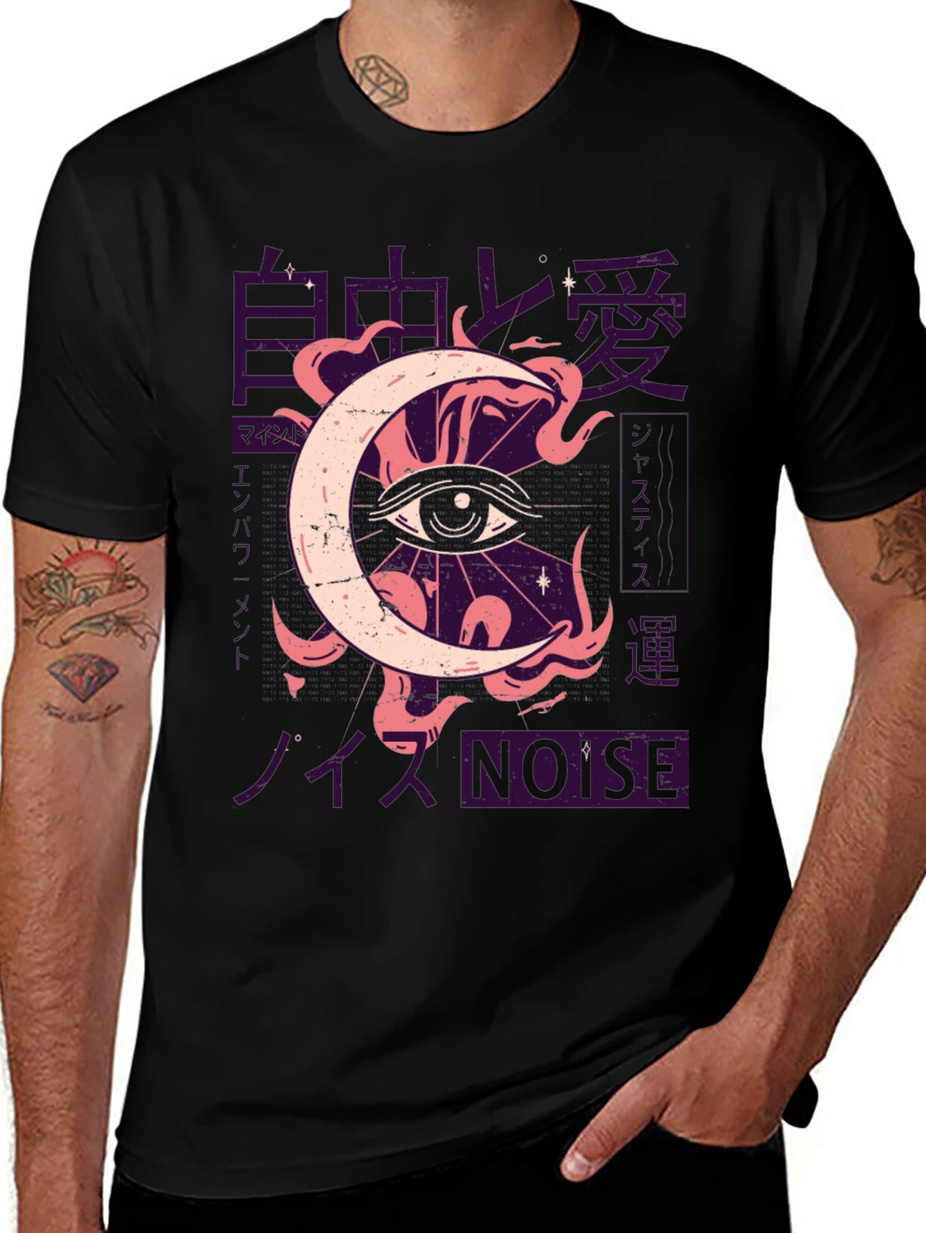 Eye Moon Graphic Tee - Black T-Shirt
