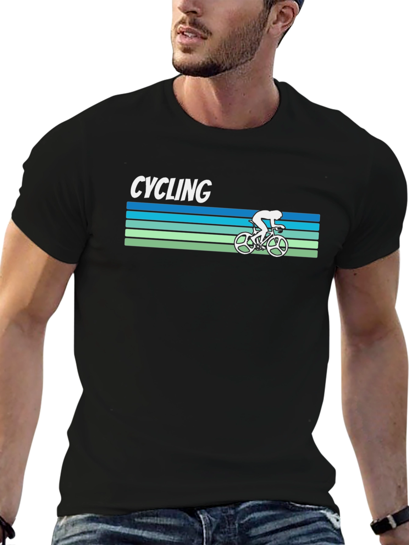 Cycling Retro T-Shirt - Stylish Rider Design