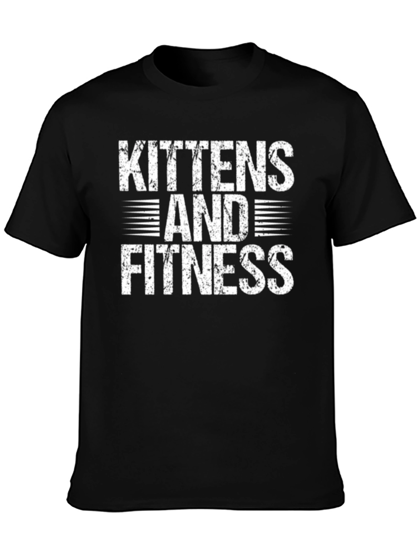 Kittens and Fitness Black Graphic T-Shirt