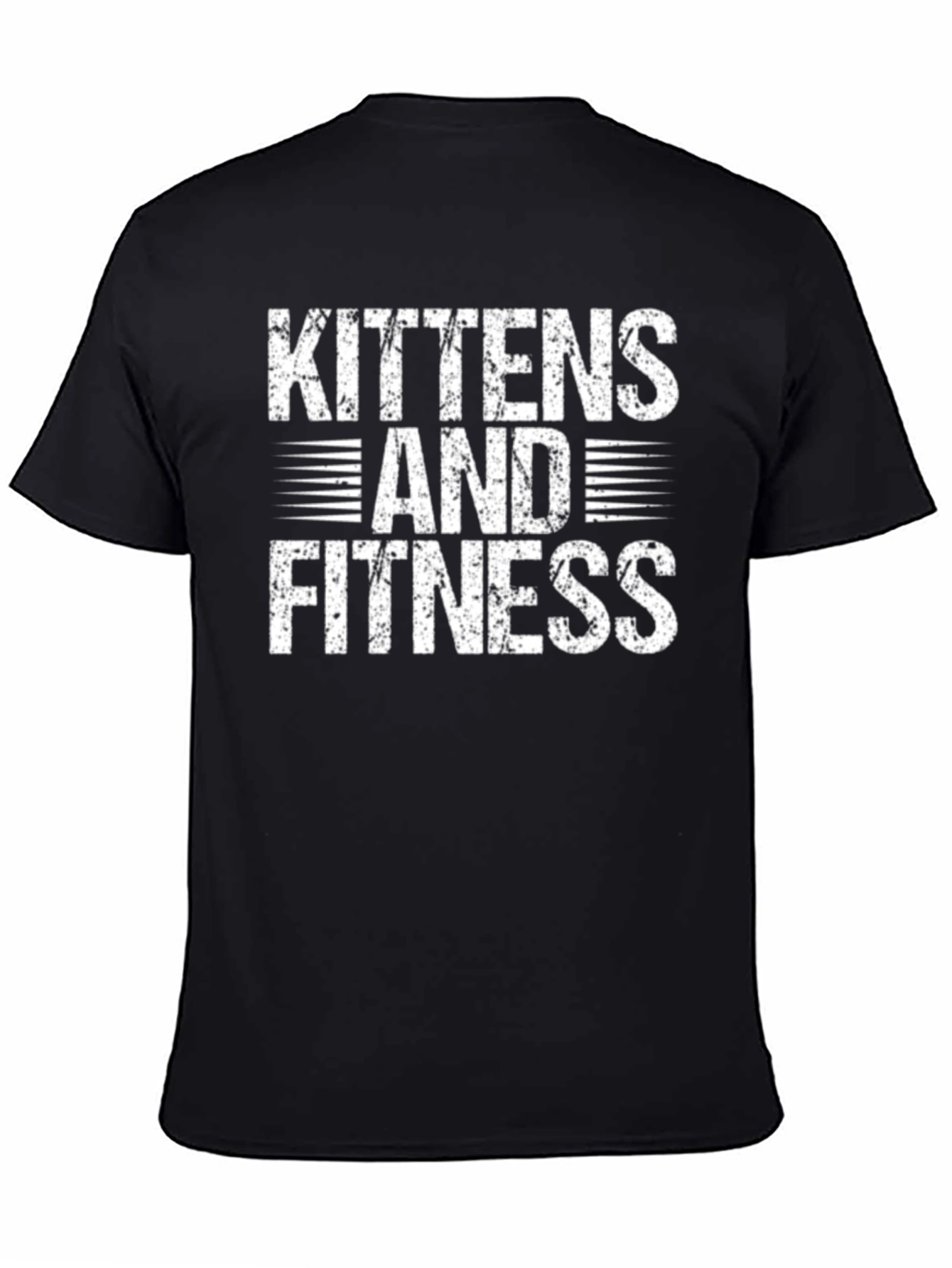 Kittens and Fitness Black Graphic T-Shirt