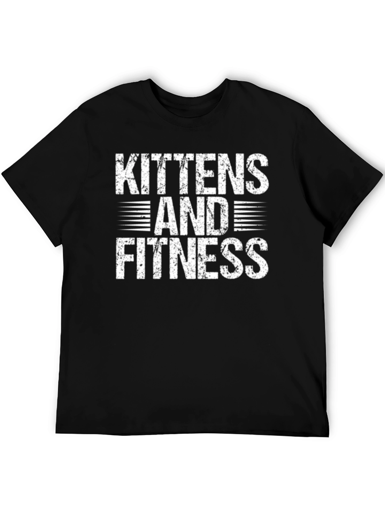 Kittens and Fitness Black Graphic T-Shirt