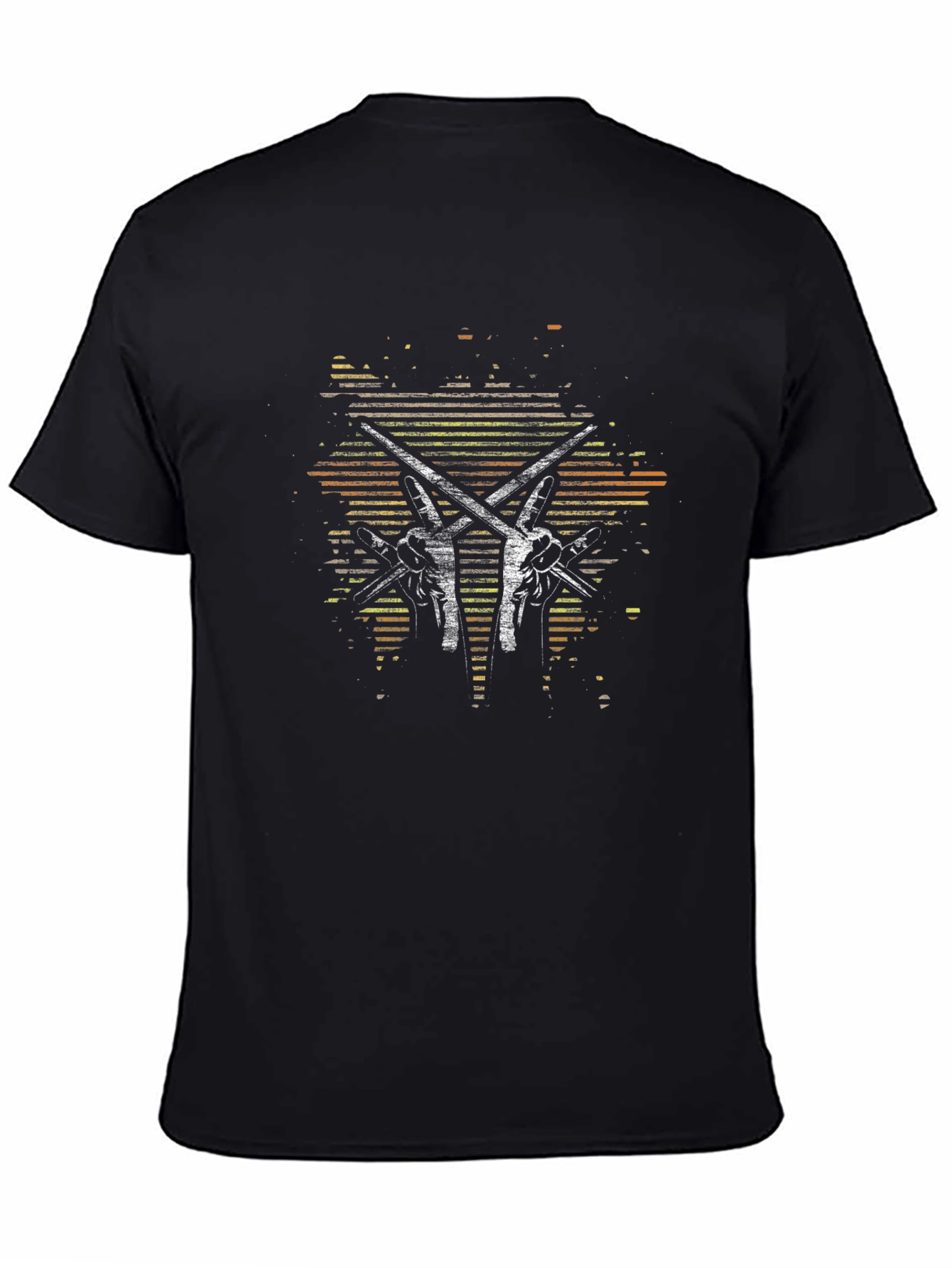 Drummers Rock Hand T-Shirt - Black