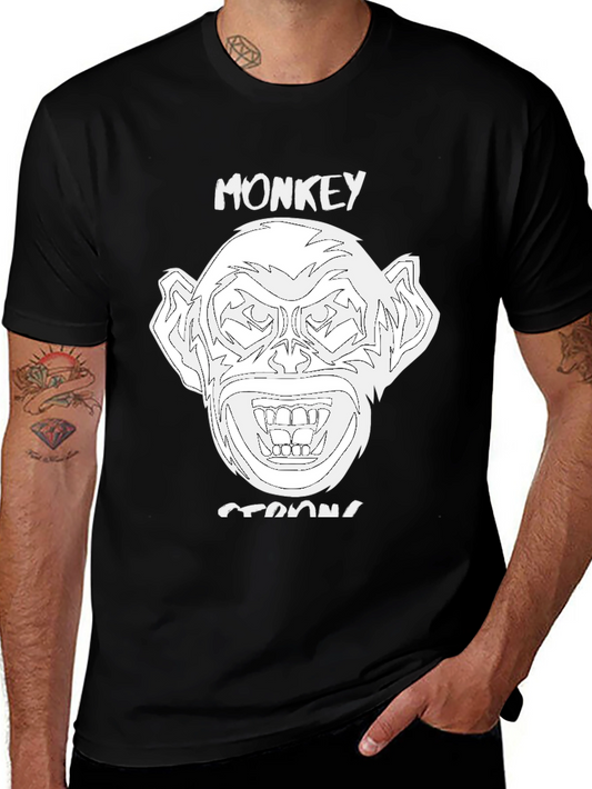 Monkey Strong Graphic Tee - Black Unisex T-Shirt