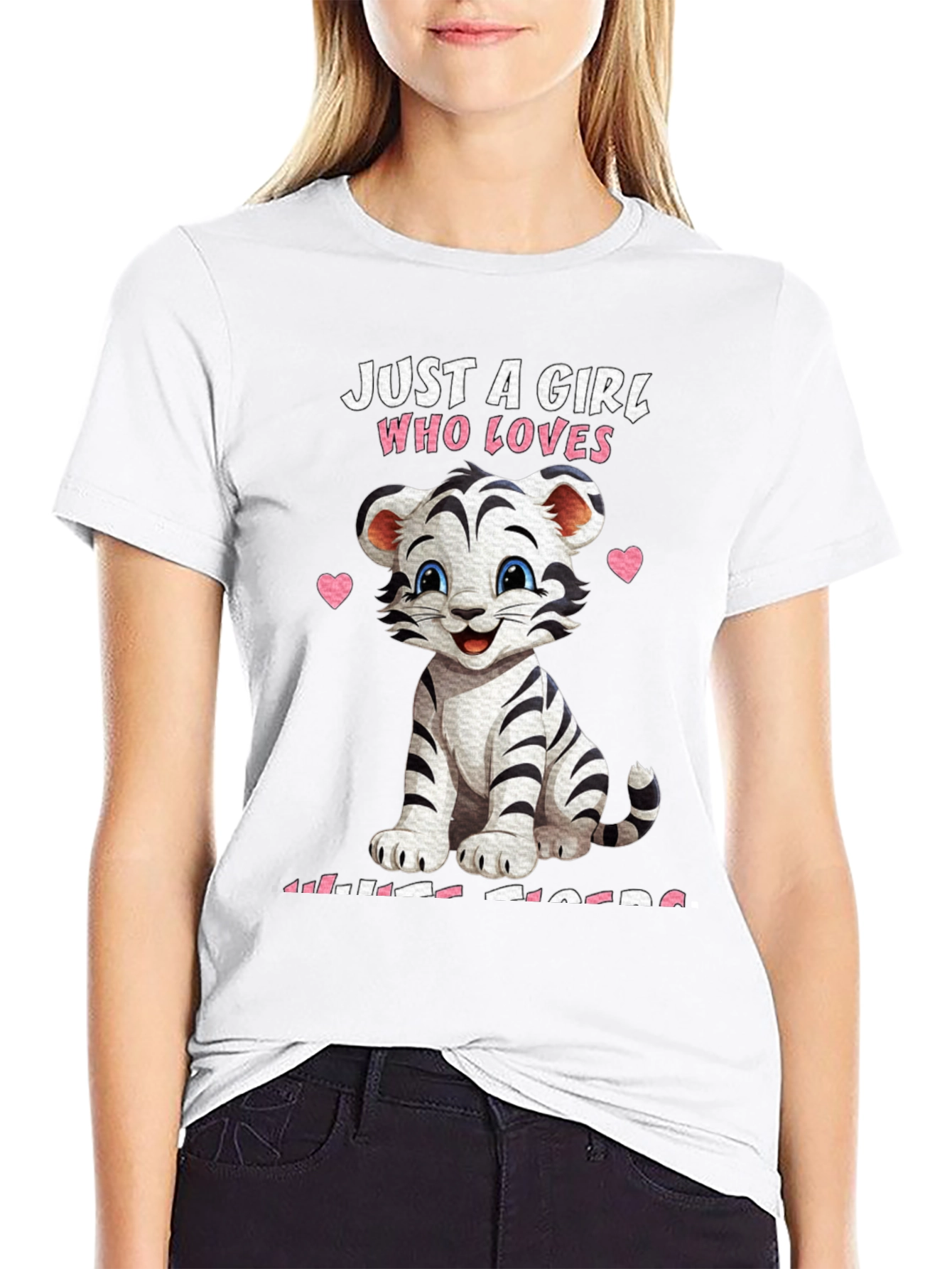 Girl Who Loves White Tigers T-Shirt