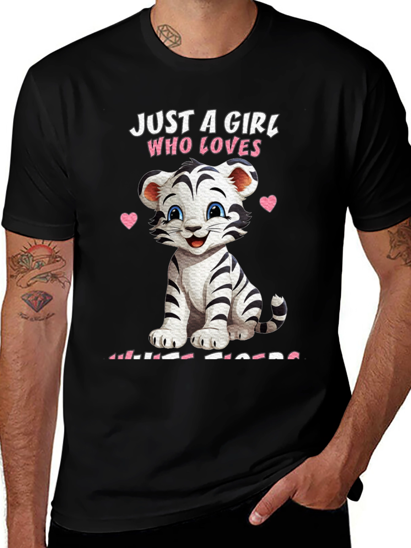 Girl Who Loves White Tigers T-Shirt