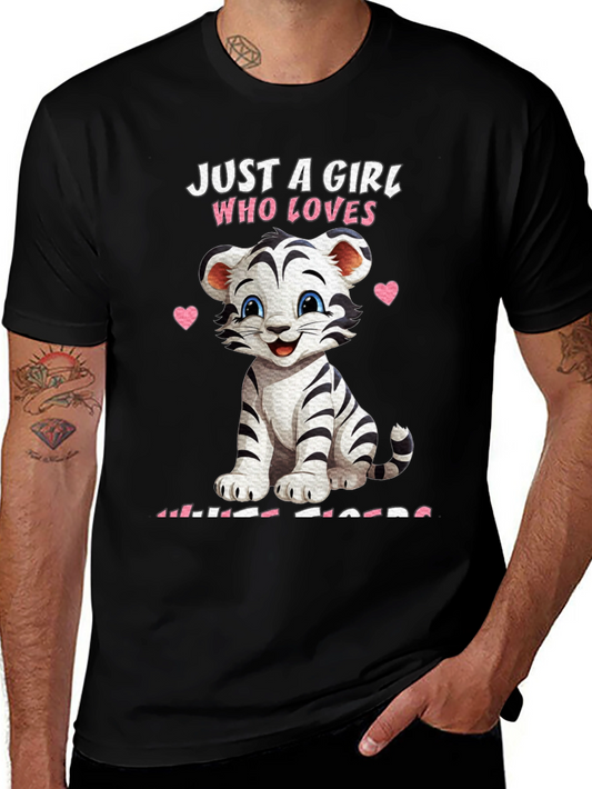 Girl Who Loves White Tigers T-Shirt