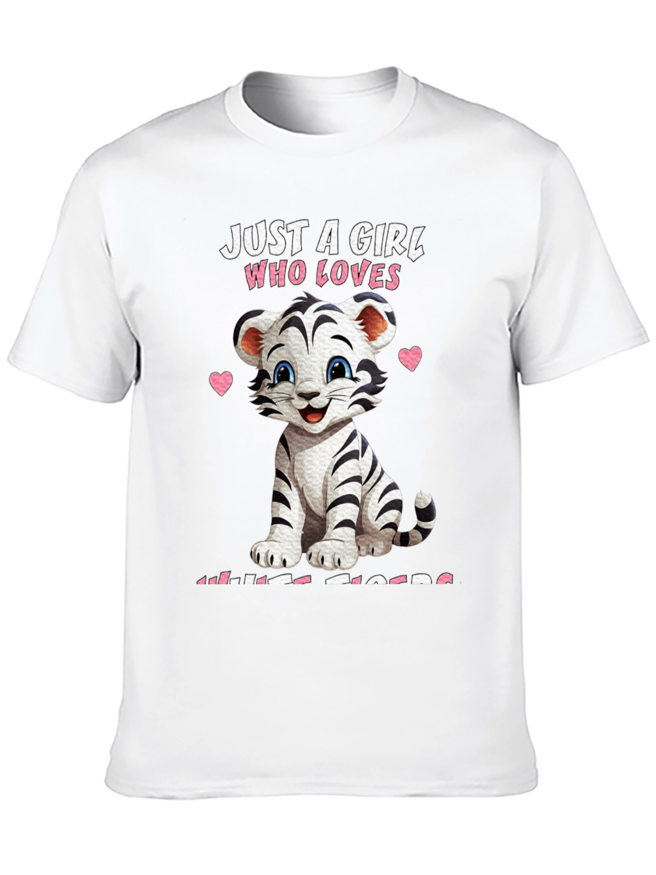 Girl Who Loves White Tigers T-Shirt