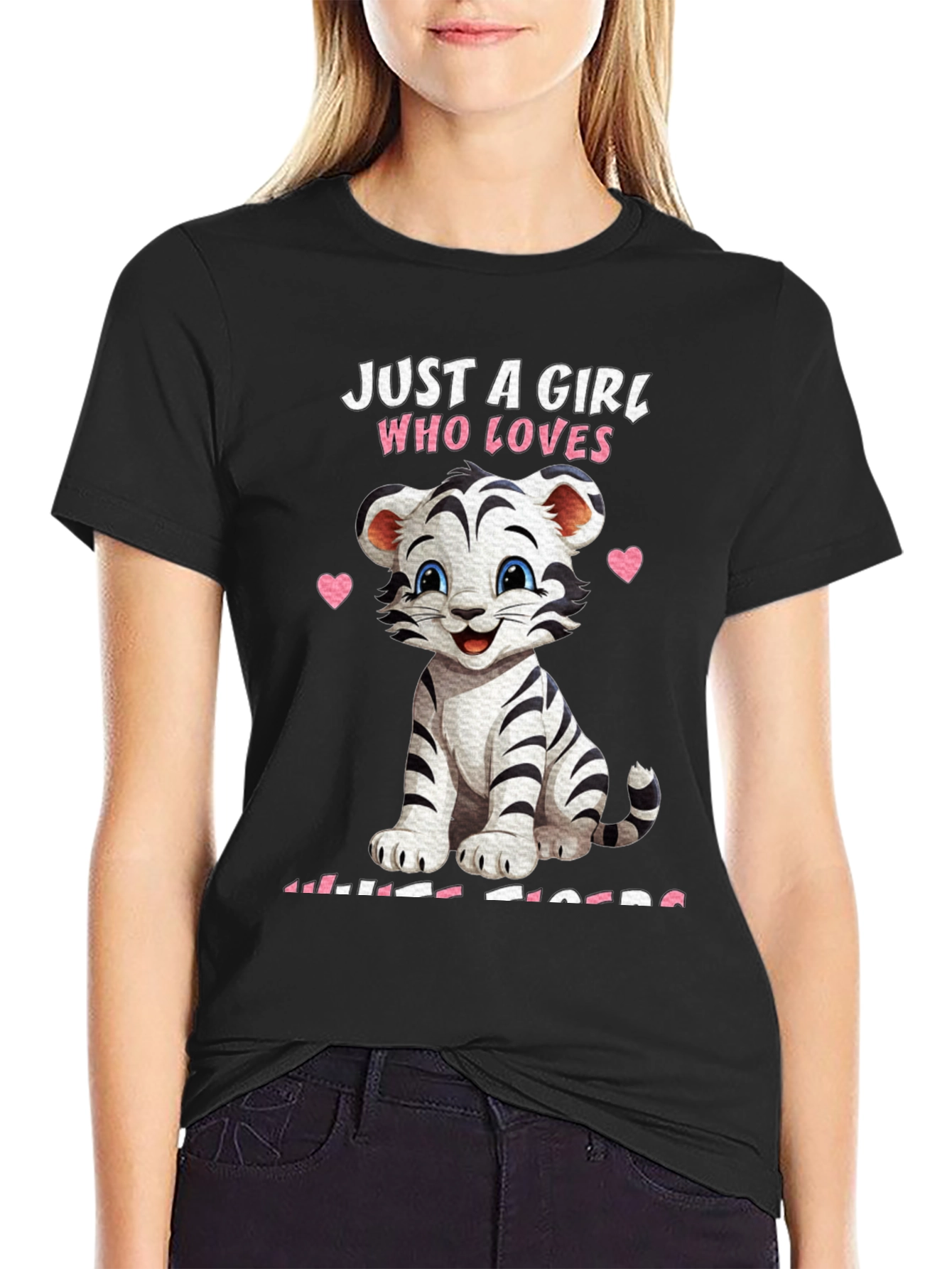 Girl Who Loves White Tigers T-Shirt
