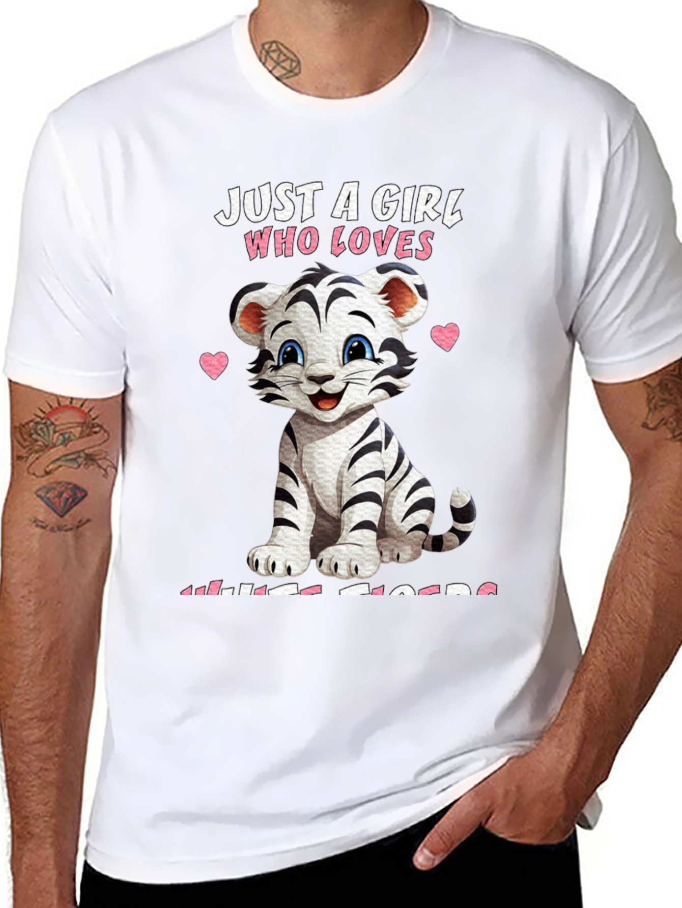 Girl Who Loves White Tigers T-Shirt