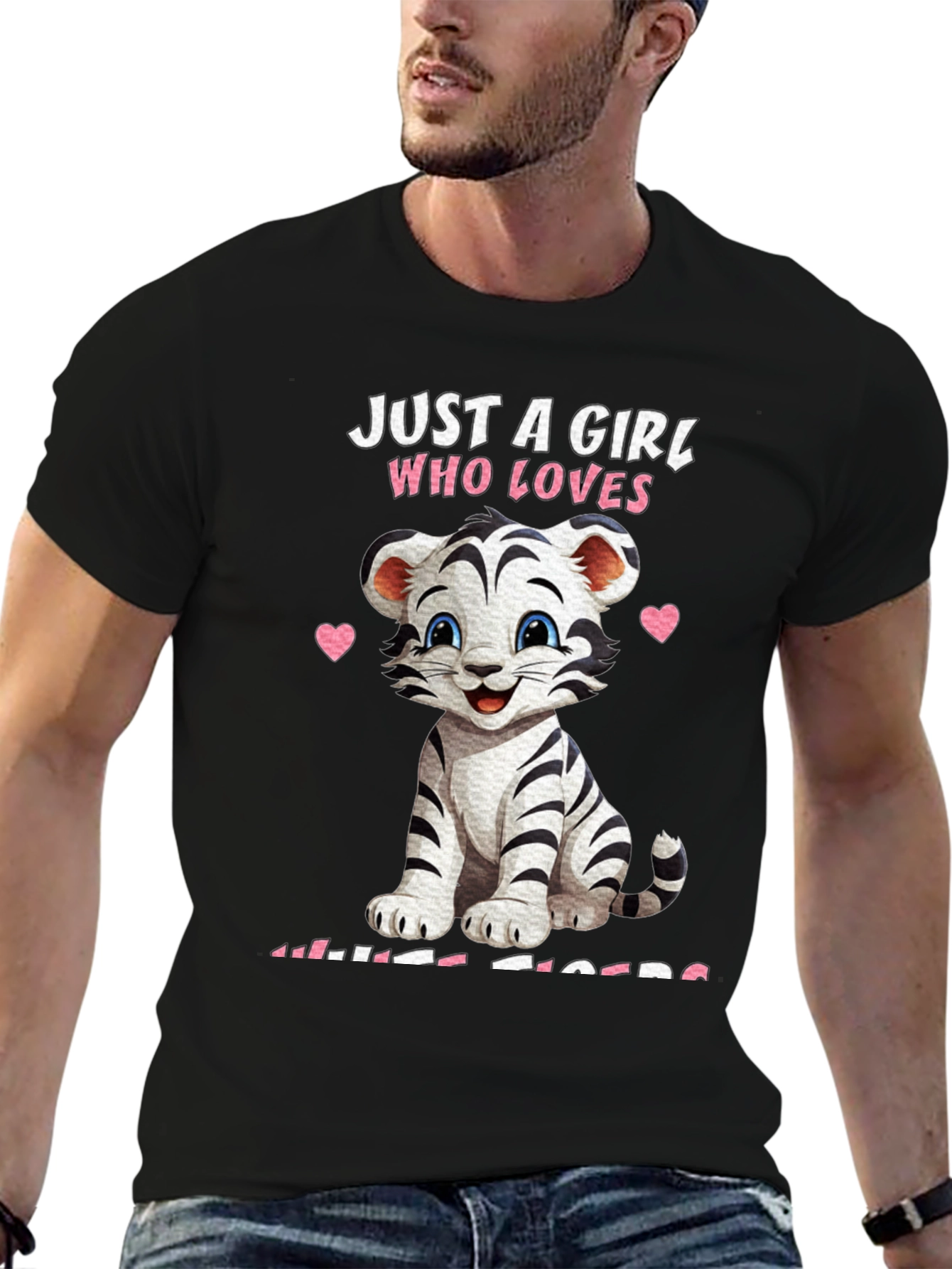 Girl Who Loves White Tigers T-Shirt