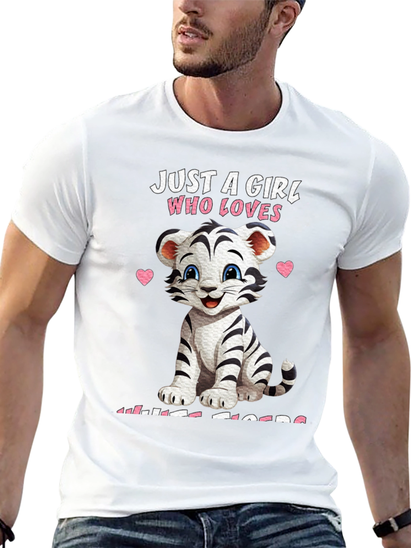 Girl Who Loves White Tigers T-Shirt