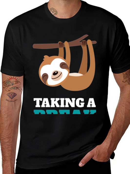 Relaxed Sloth Graphic Tee - Taking a Break