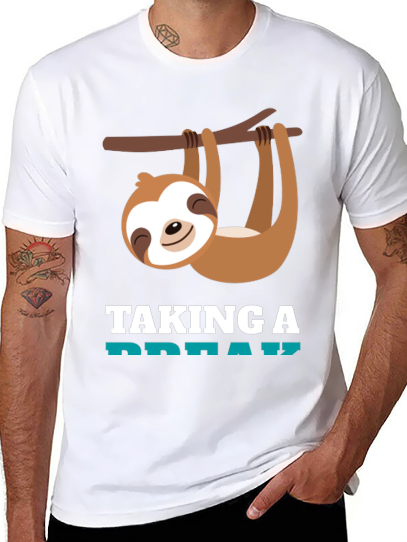 Relaxed Sloth Graphic Tee - Taking a Break