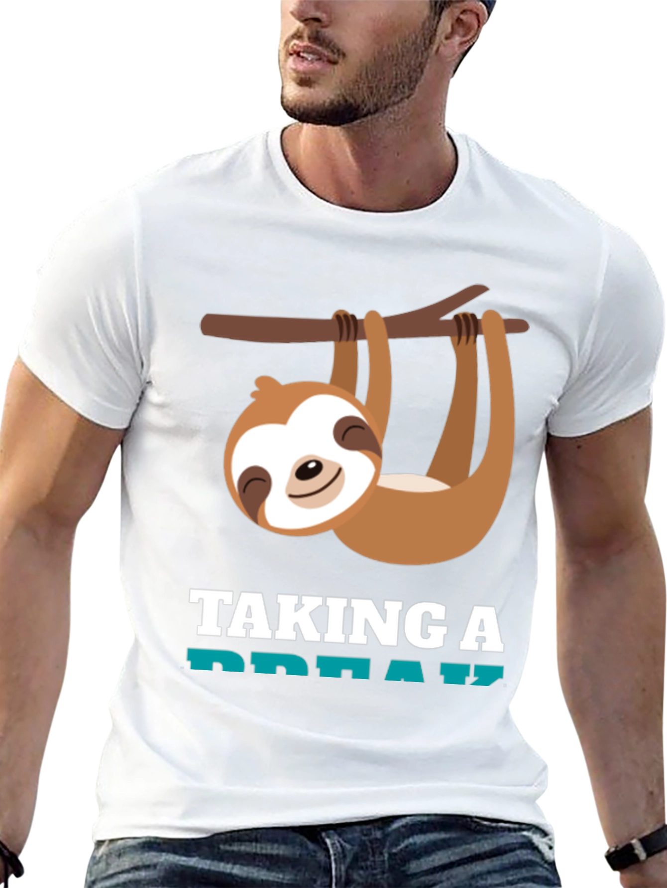 Relaxed Sloth Graphic Tee - Taking a Break