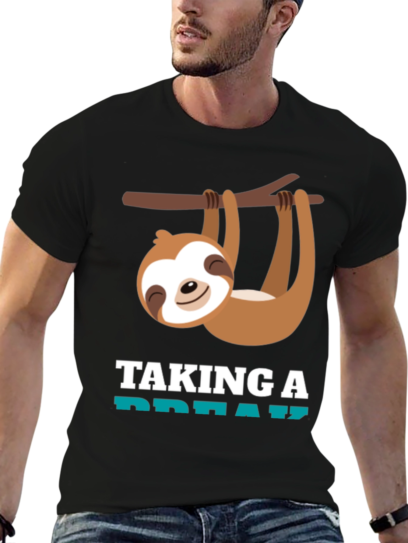 Relaxed Sloth Graphic Tee - Taking a Break