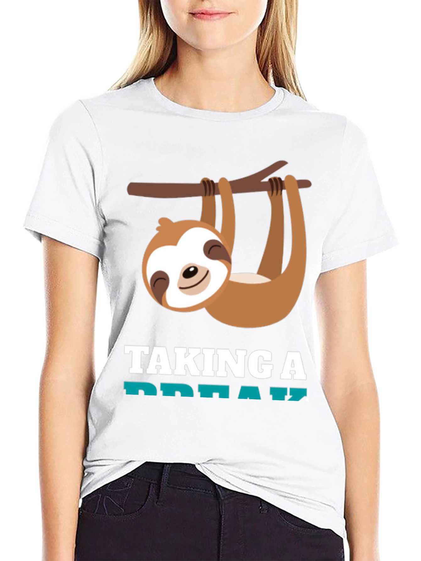 Relaxed Sloth Graphic Tee - Taking a Break
