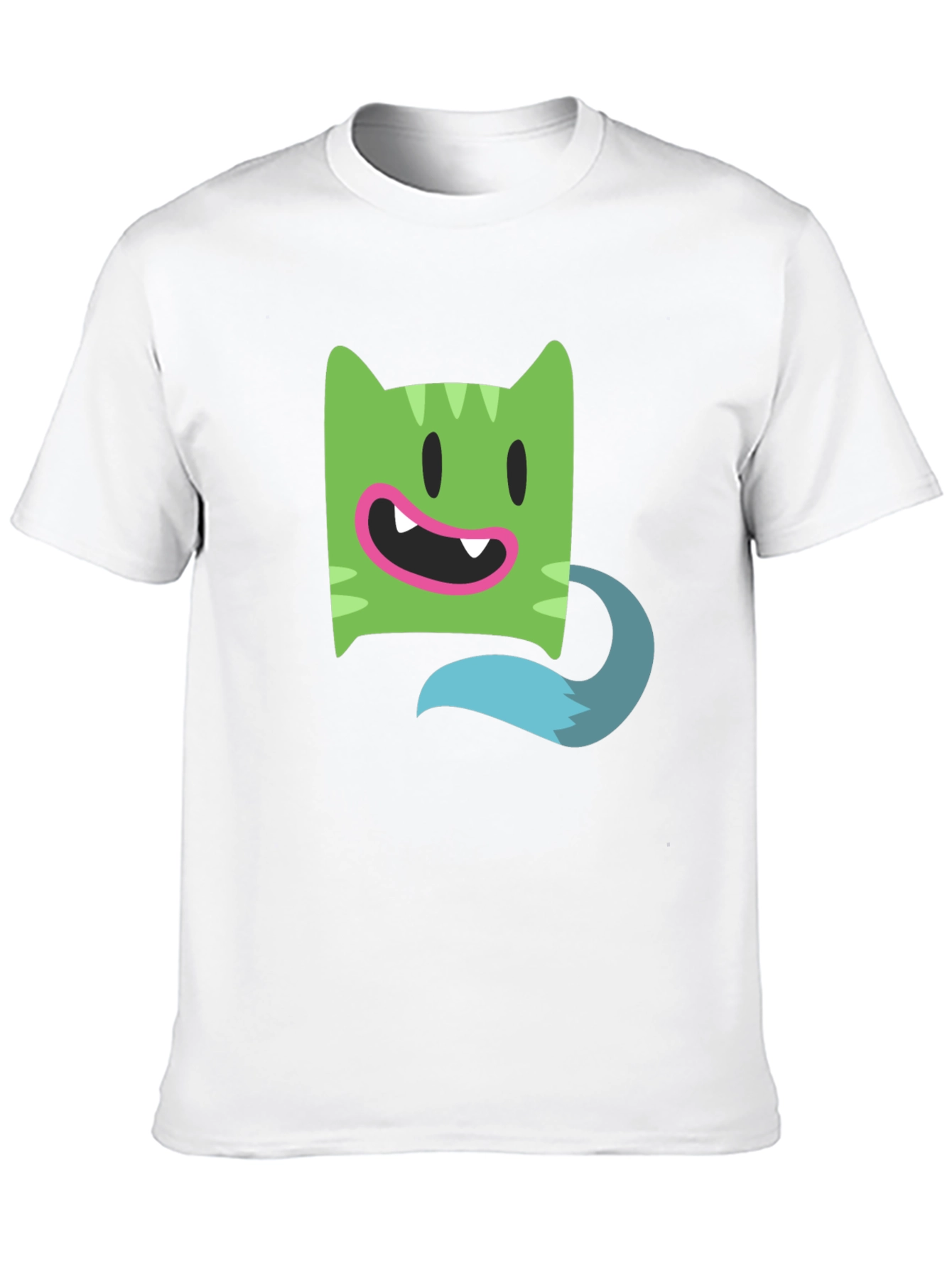 Cartoon Character Black Cotton T-Shirt