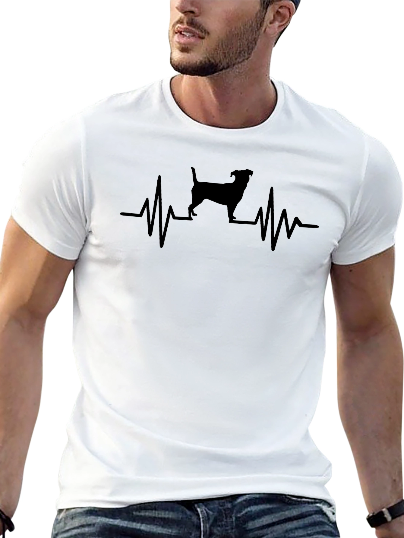 Dog Heartbeat T-Shirt - Black Graphic Tee