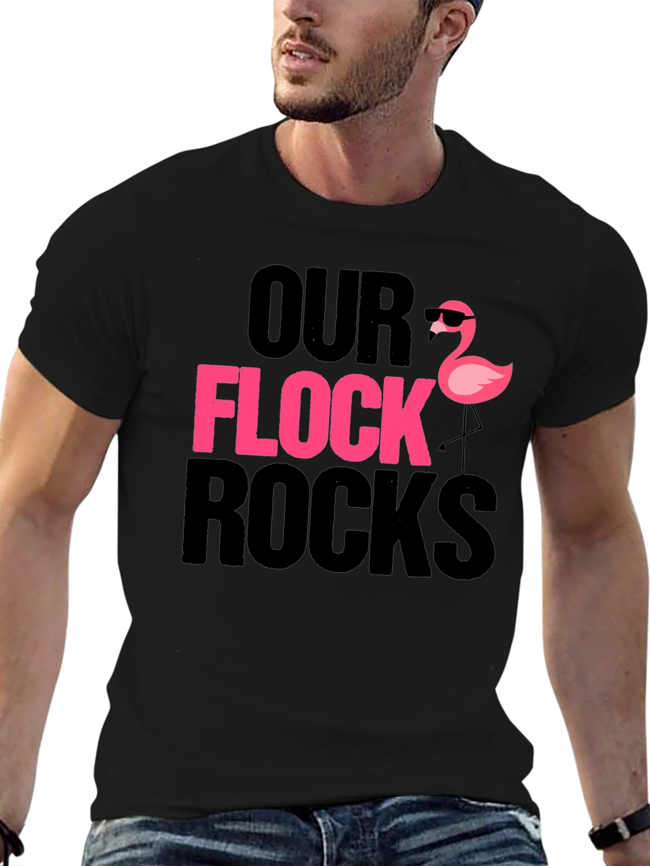 Our Flock Rocks T-Shirt - Novelty Graphic Tee