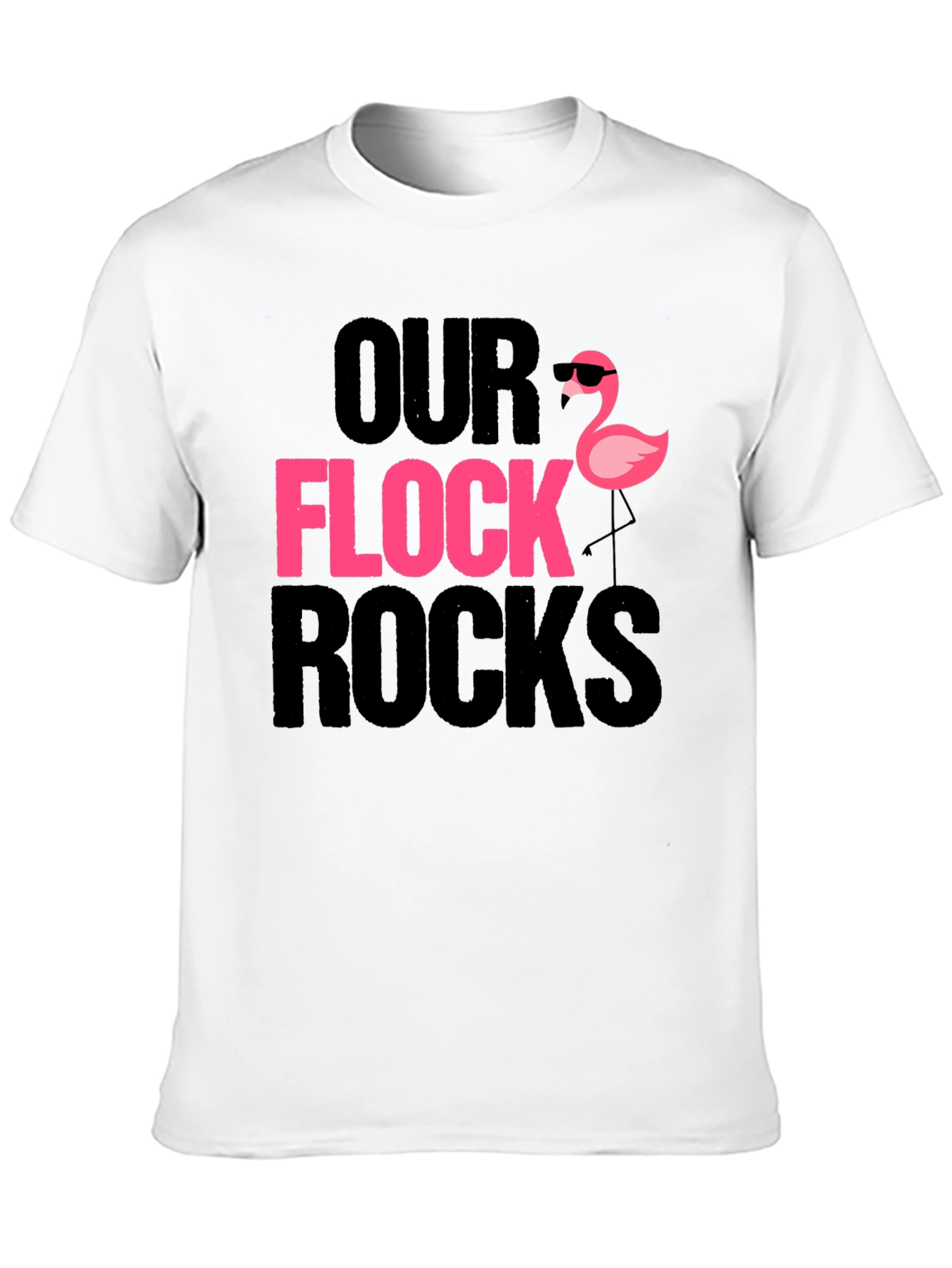 Our Flock Rocks T-Shirt - Novelty Graphic Tee