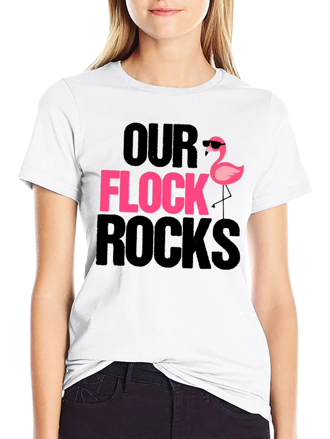 Our Flock Rocks T-Shirt - Novelty Graphic Tee