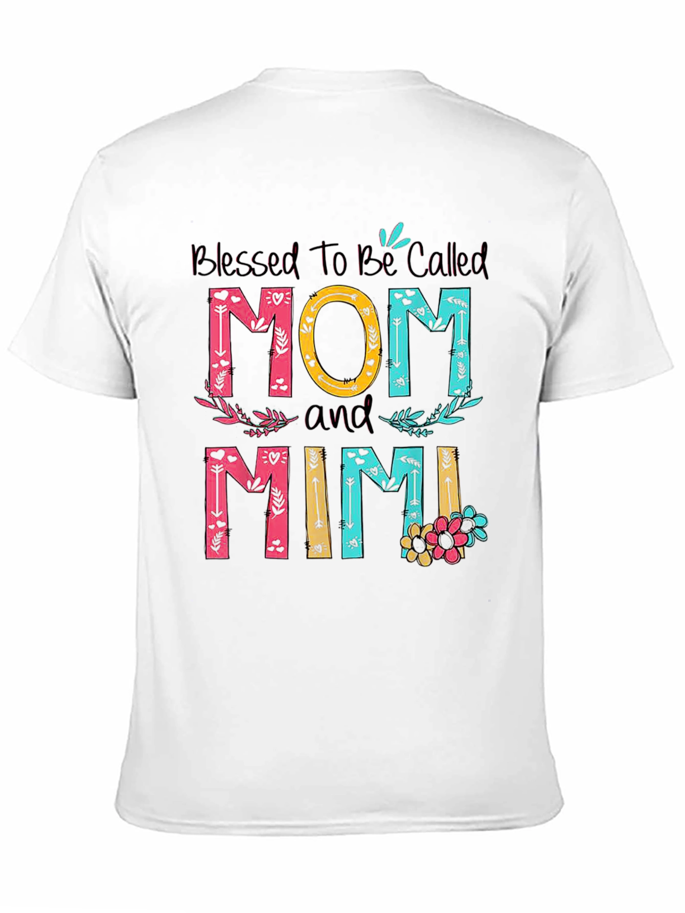 Blessed Mom and Mimi T-Shirt - Floral Design