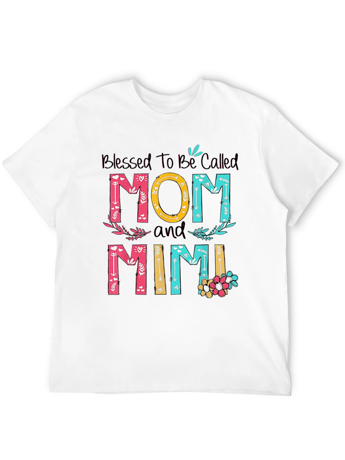 Blessed Mom and Mimi T-Shirt - Floral Design